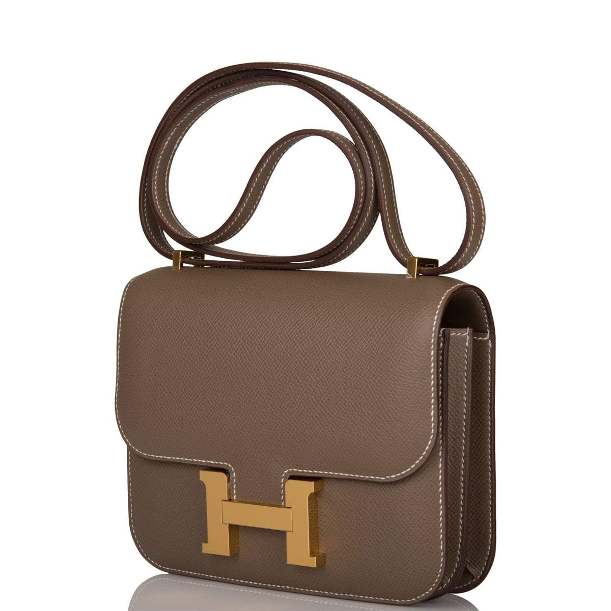 Hermes Etoupe Epsom Mini Constance 18cm Gold Hardware Hermes