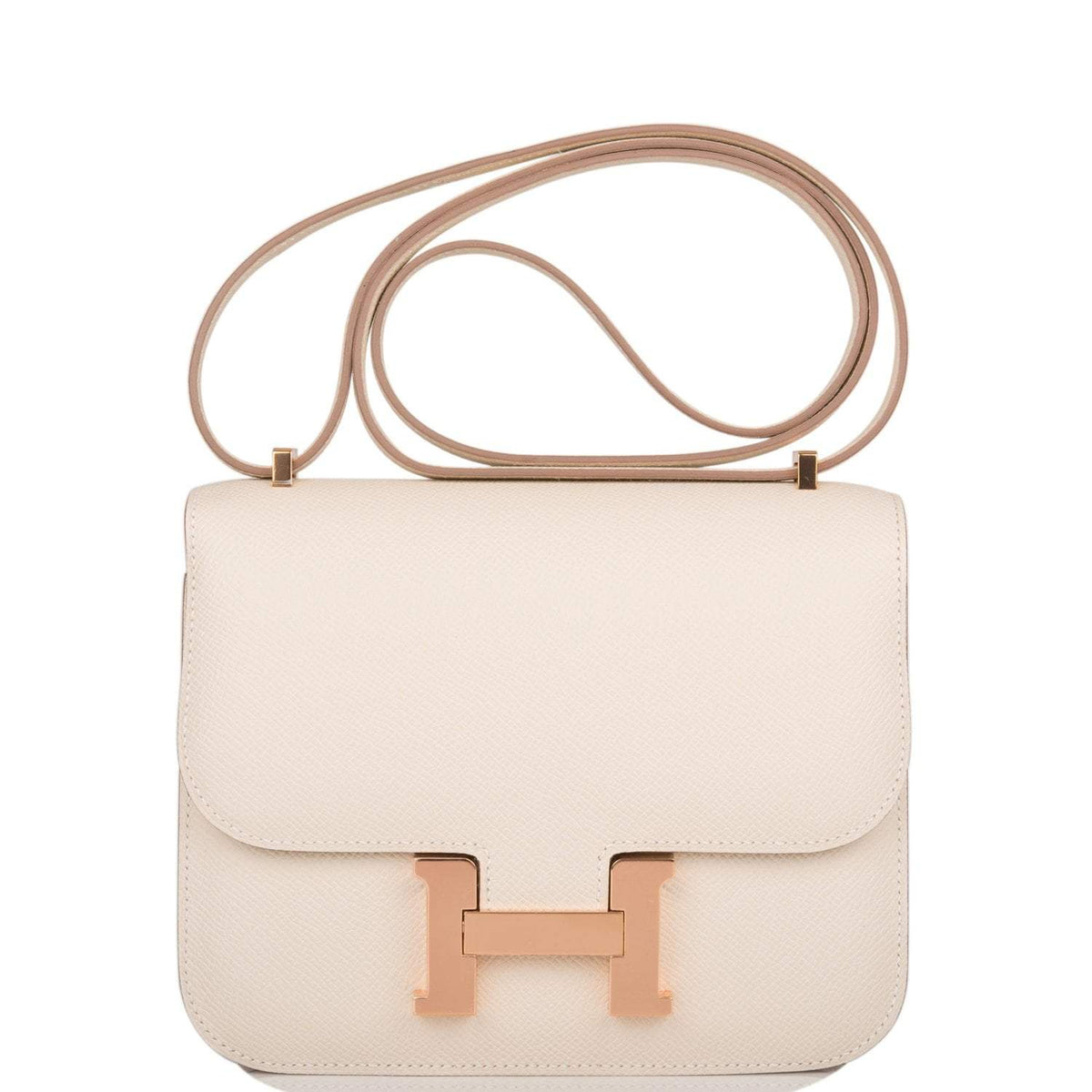 Hermes Craie Epsom Mini Constance 18cm Rose Gold Hardware Hermes