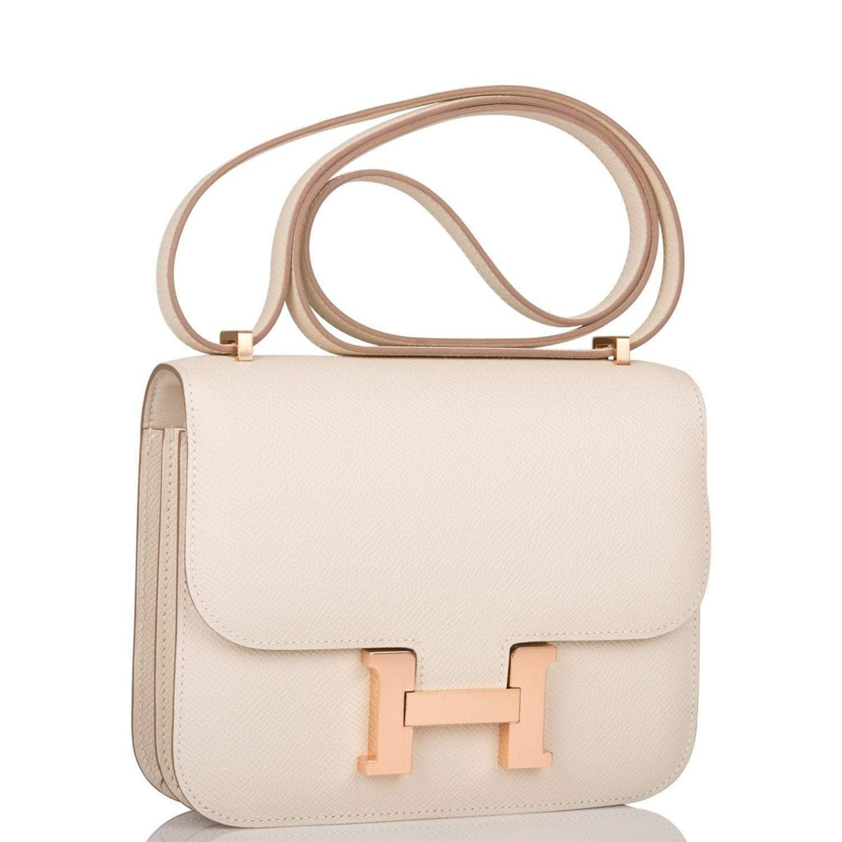 Hermes Craie Epsom Mini Constance 18cm Rose Gold Hardware Hermes