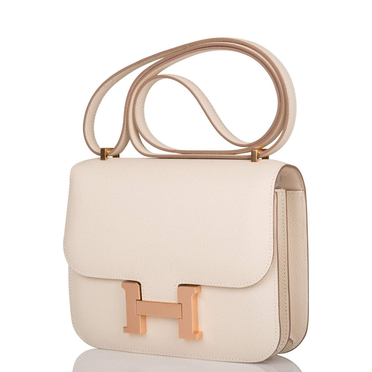 Hermes Craie Epsom Mini Constance 18cm Rose Gold Hardware Hermes