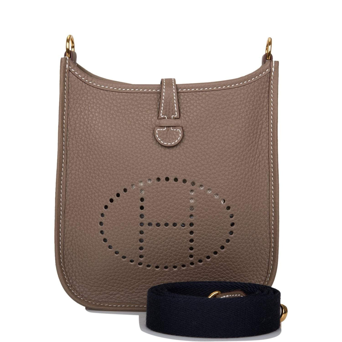 Hermes Etoupe Clemence Evelyne TPM Bag Gold Hardware Hermes