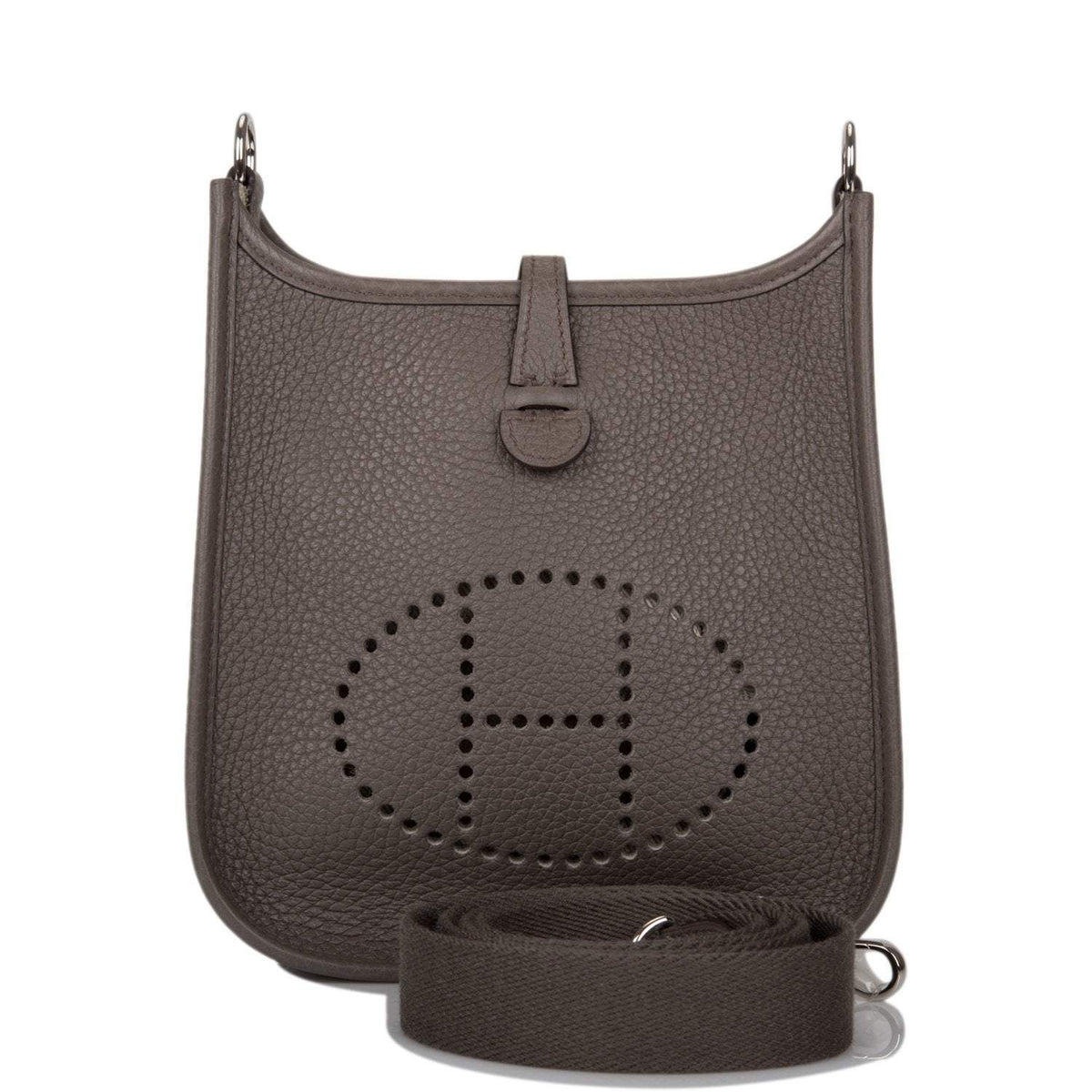 Hermes Etain Clemence Evelyne TPM Bag Palladium Hardware BagAg