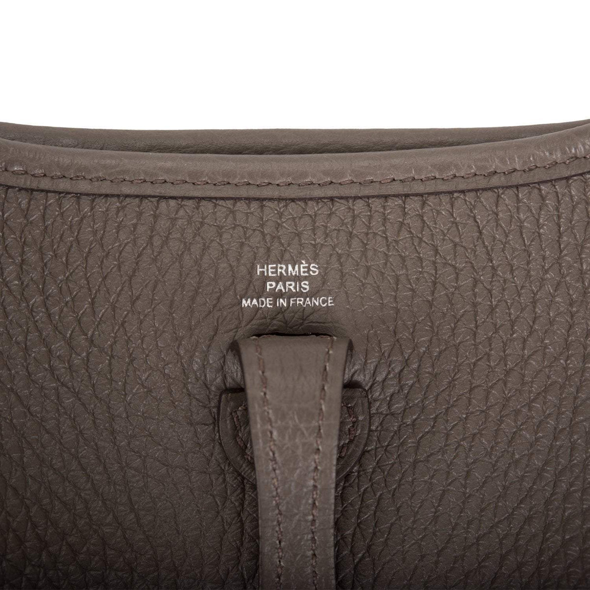 Hermes Etain Clemence Evelyne TPM Bag Palladium Hardware BagAg