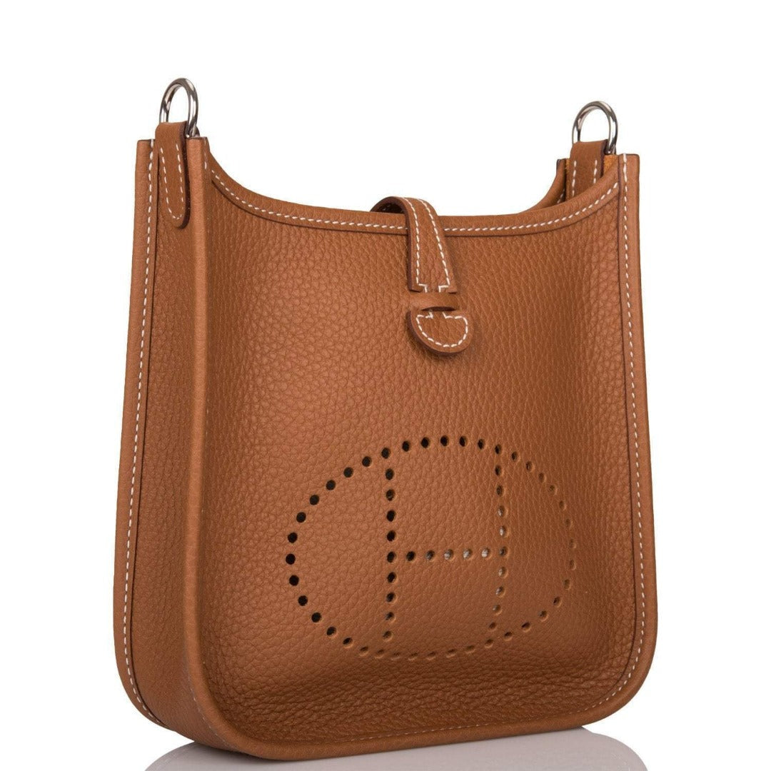 Hermes Gold Clemence Evelyne TPM Bag Palladium Hardware Hermes