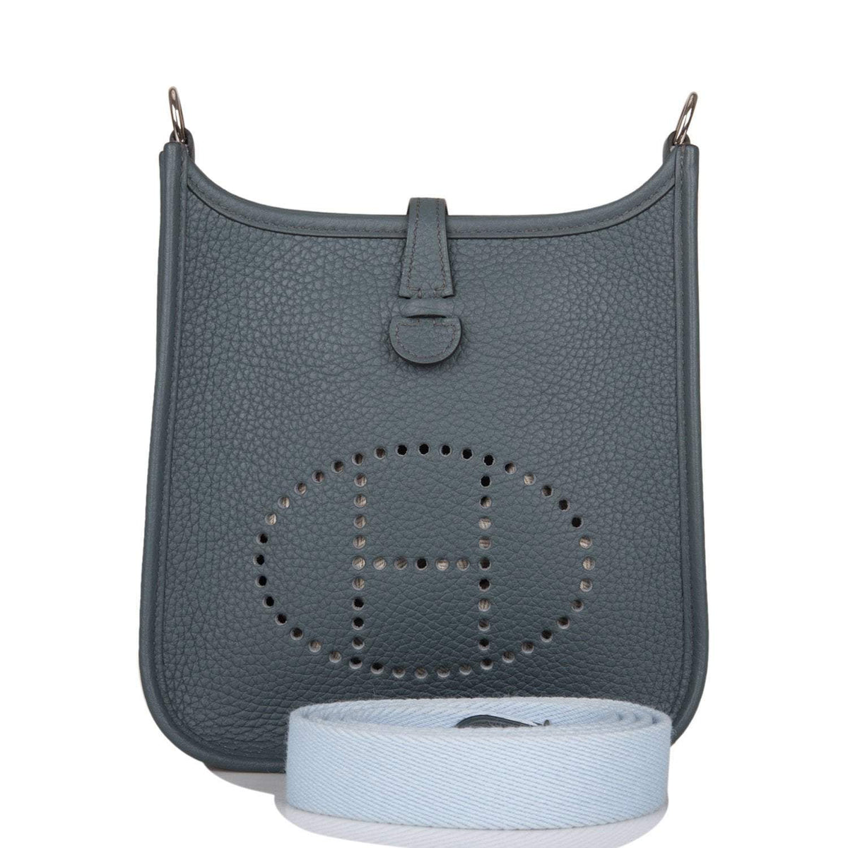Hermes Bleu Orage Clemence Evelyne TPM Bag Palladium Hardware BagAg