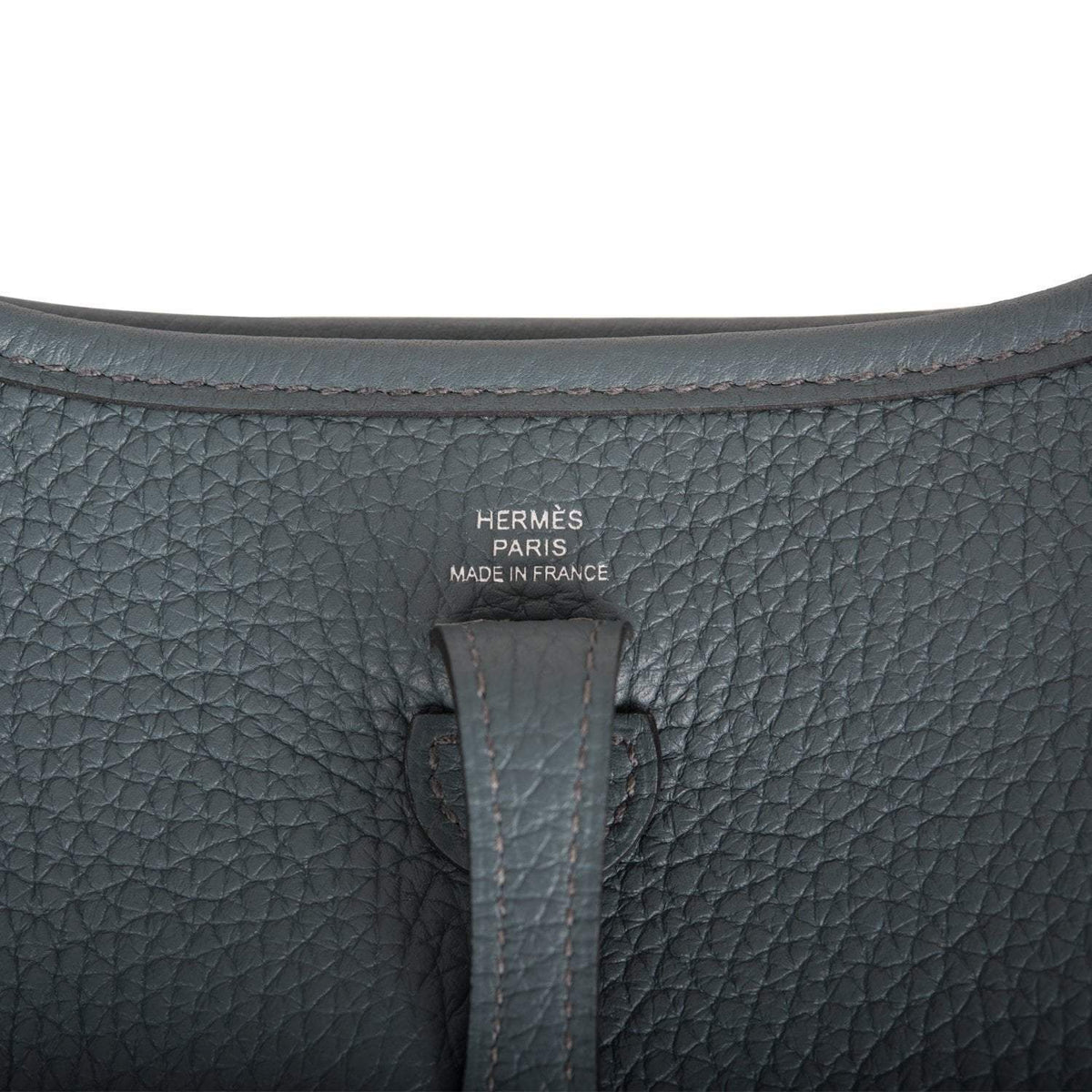 Hermes Bleu Orage Clemence Evelyne TPM Bag Palladium Hardware BagAg
