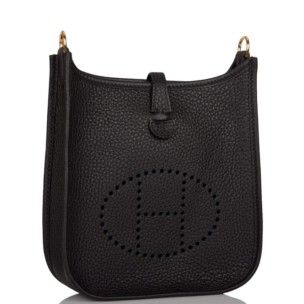 Hermes Black Clemence Evelyne TPM Bag Gold Hardware BagAg