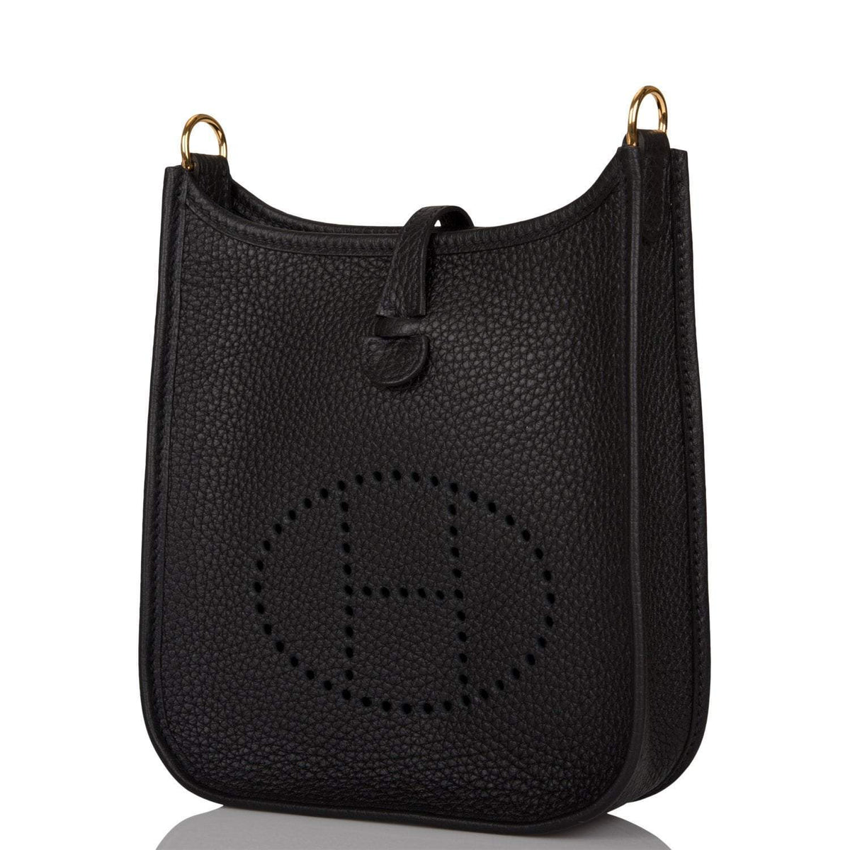 Hermes Black Clemence Evelyne TPM Bag Gold Hardware BagAg