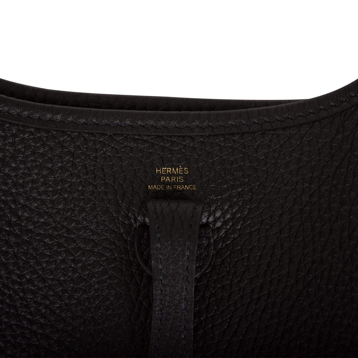 Hermes Black Clemence Evelyne TPM Bag Gold Hardware BagAg