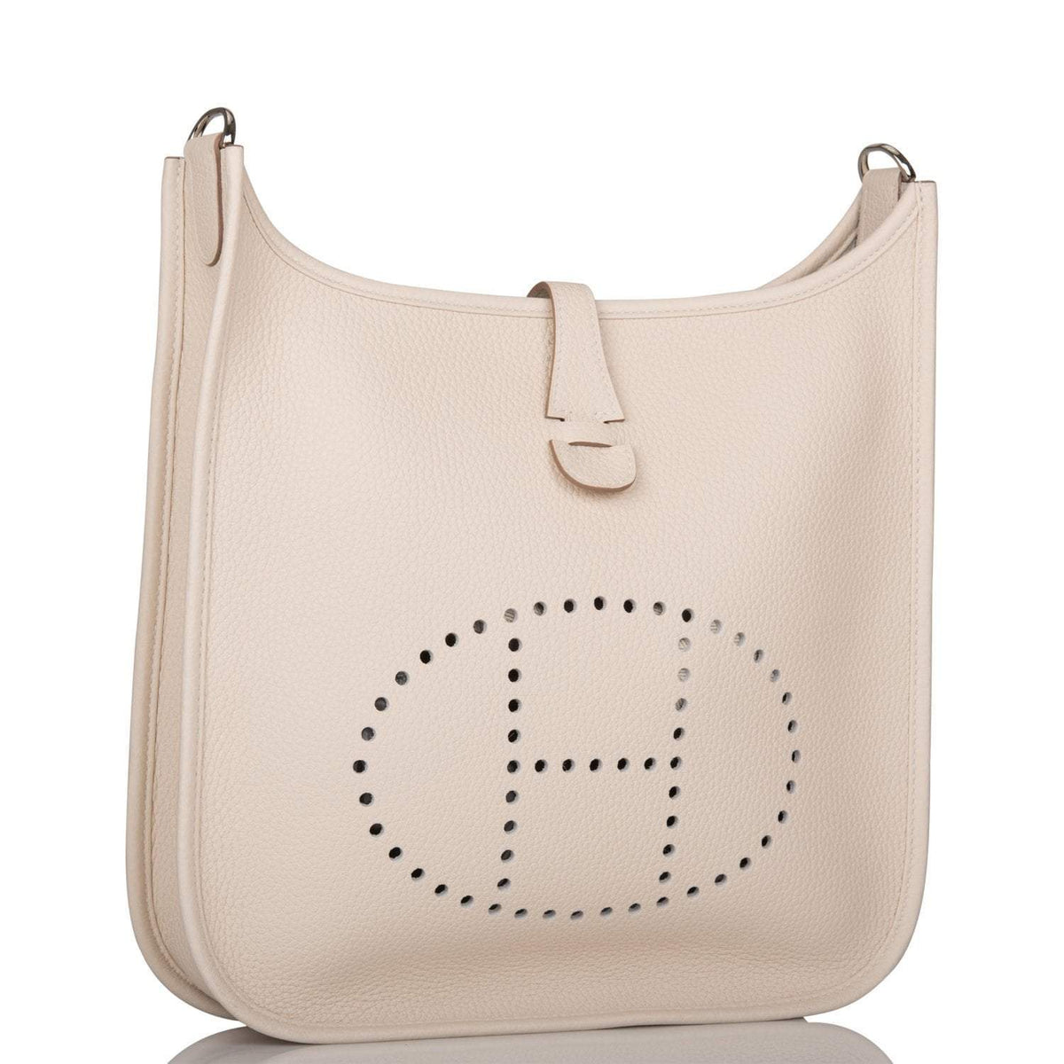 Hermes Craie Clemence Evelyne III PM Bag Palladium Hardware BagAg