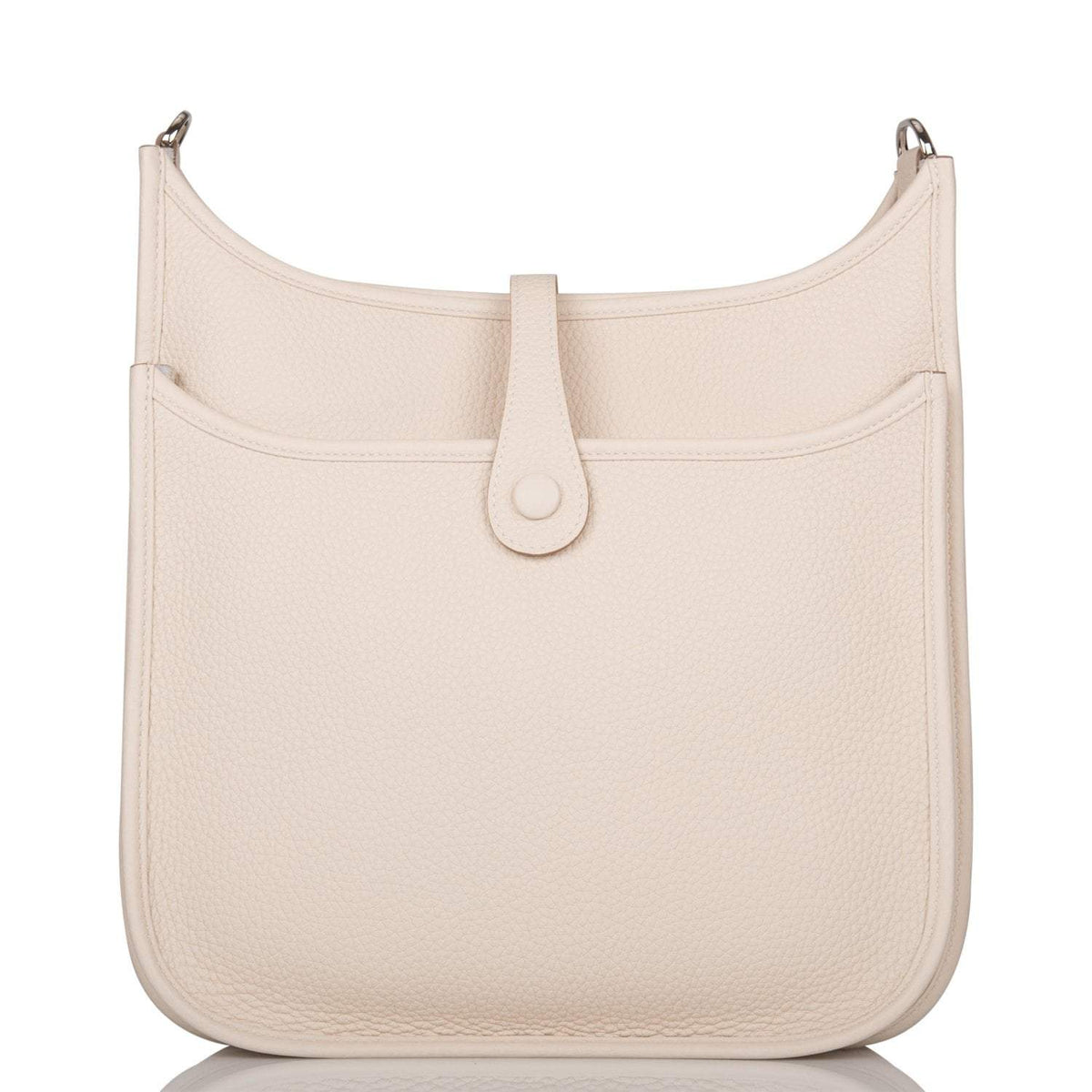 Hermes Craie Clemence Evelyne III PM Bag Palladium Hardware BagAg