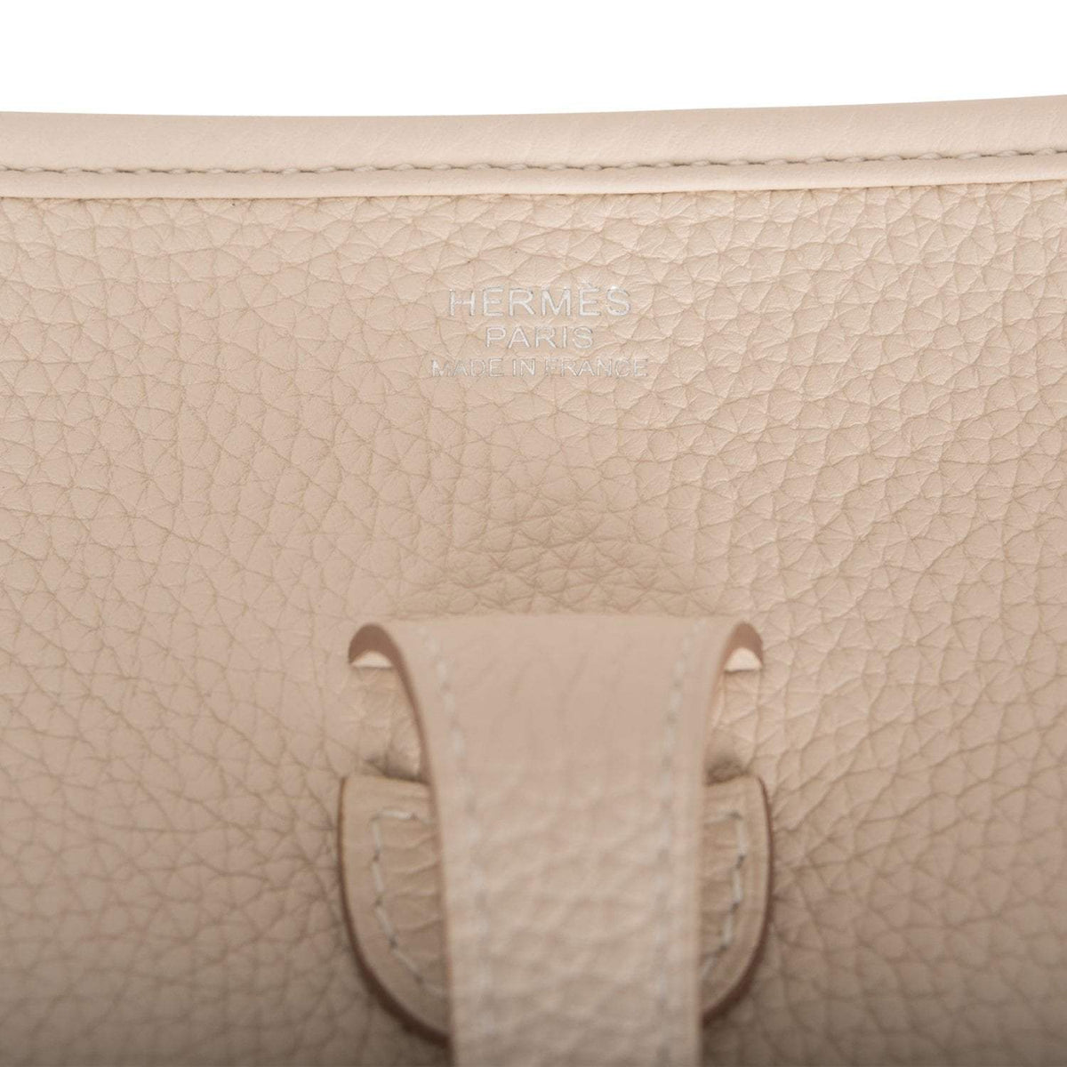 Hermes Craie Clemence Evelyne III PM Bag Palladium Hardware BagAg