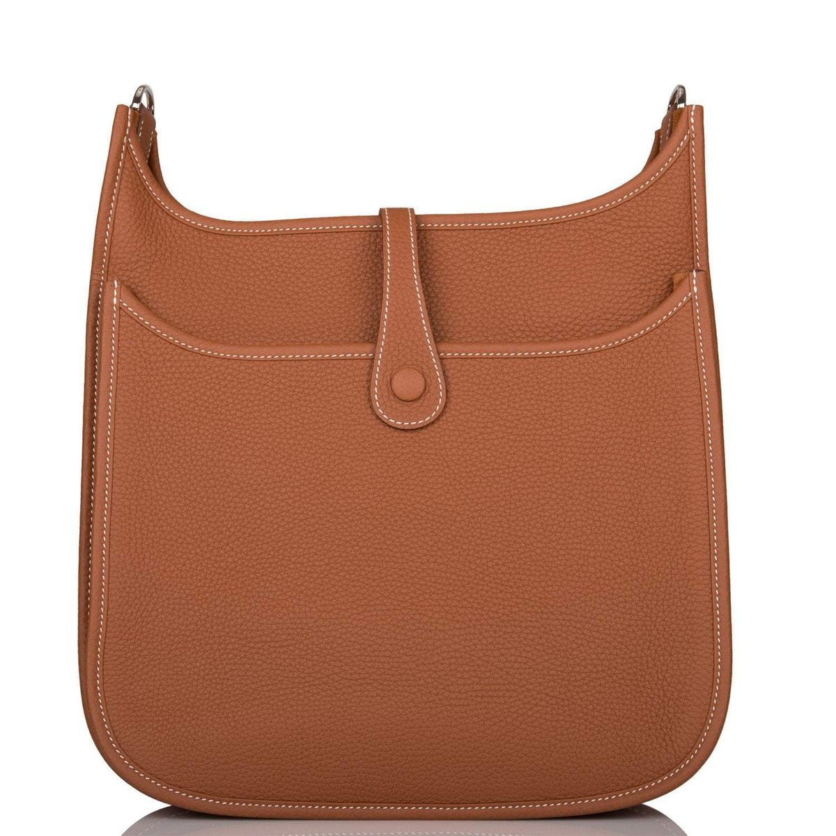 Hermes Gold Clemence Evelyne III PM Bag Palladium Hardware BagAg
