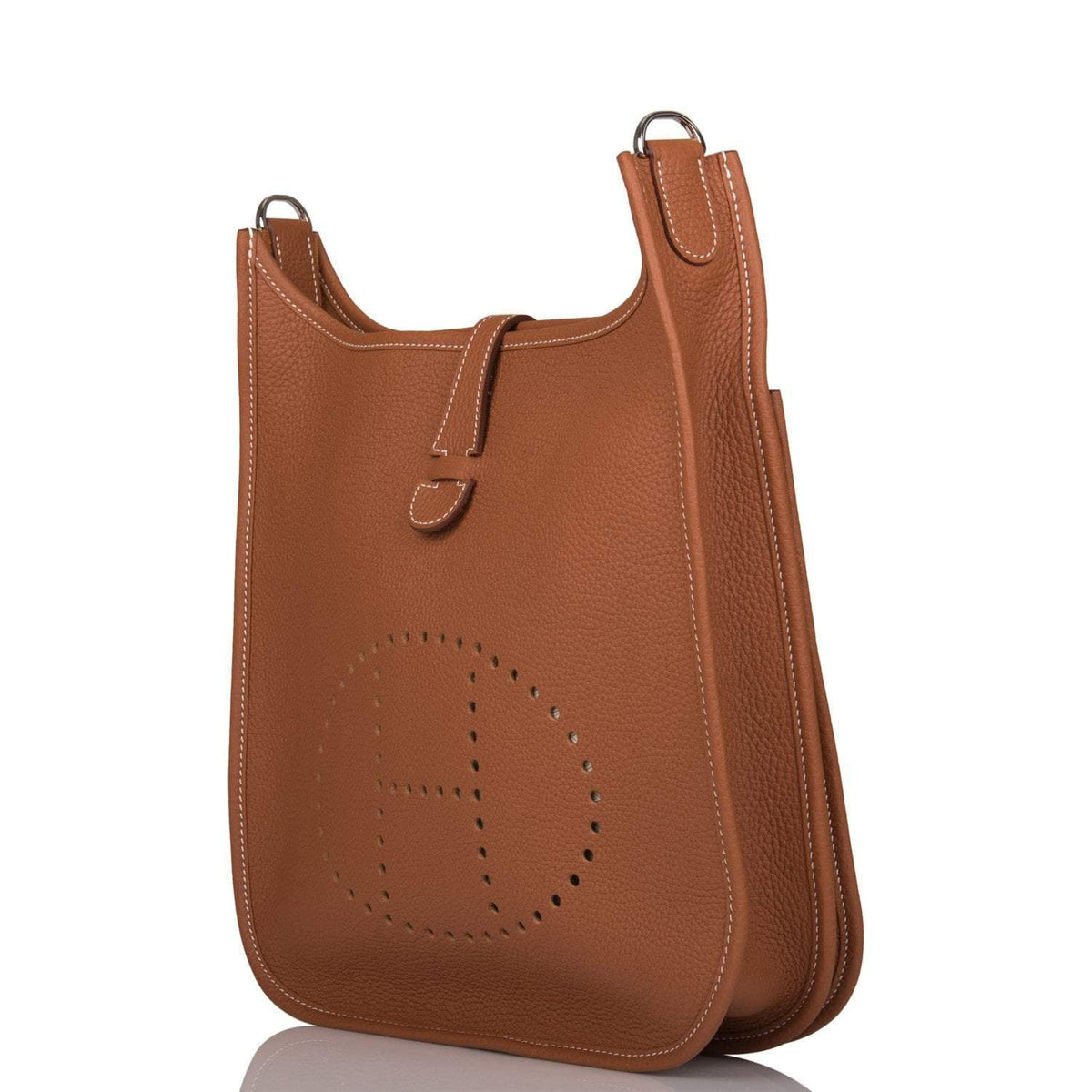 Hermes Gold Clemence Evelyne III PM Bag Palladium Hardware BagAg
