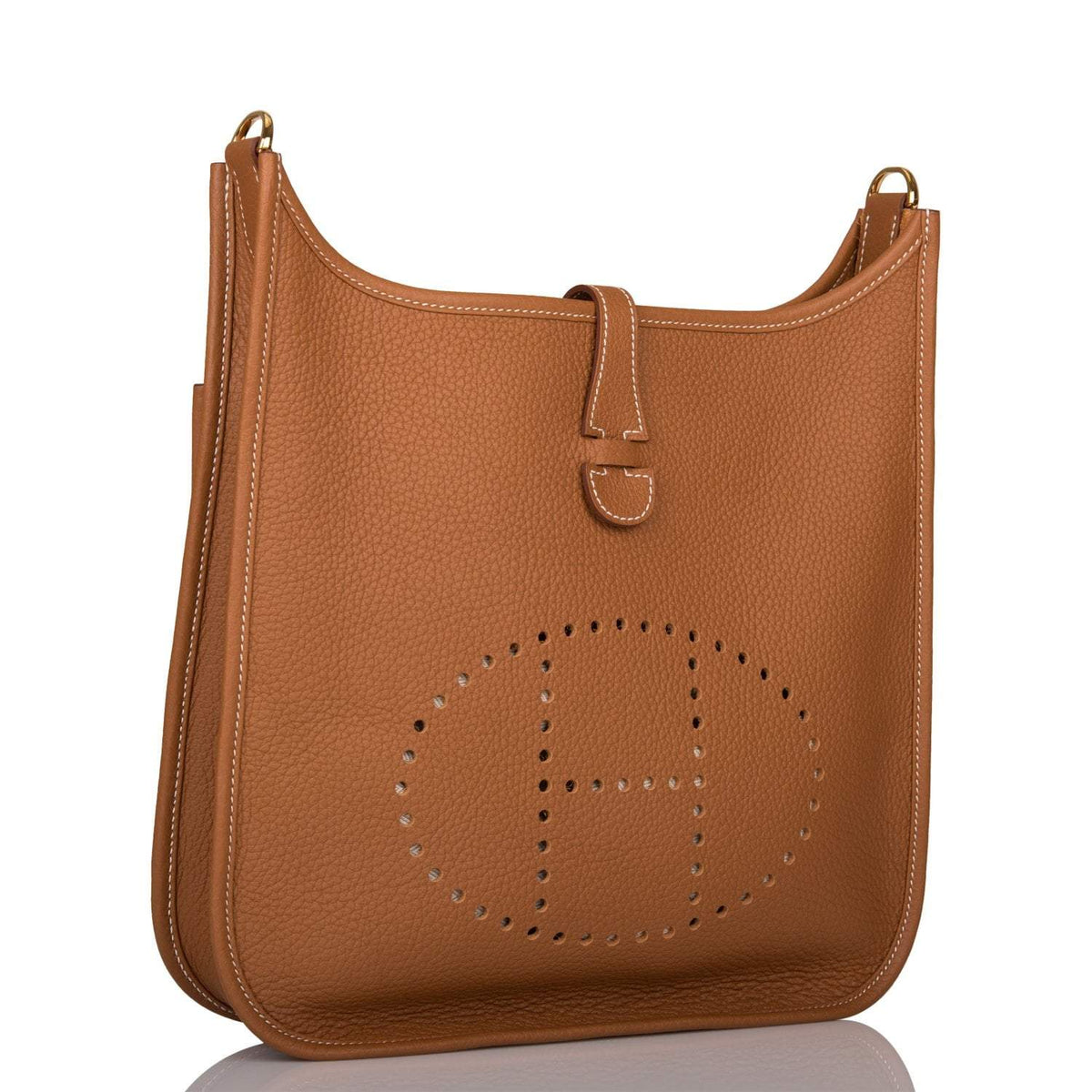 Hermes Gold Clemence Evelyne III PM Bag Gold Hardware BagAg