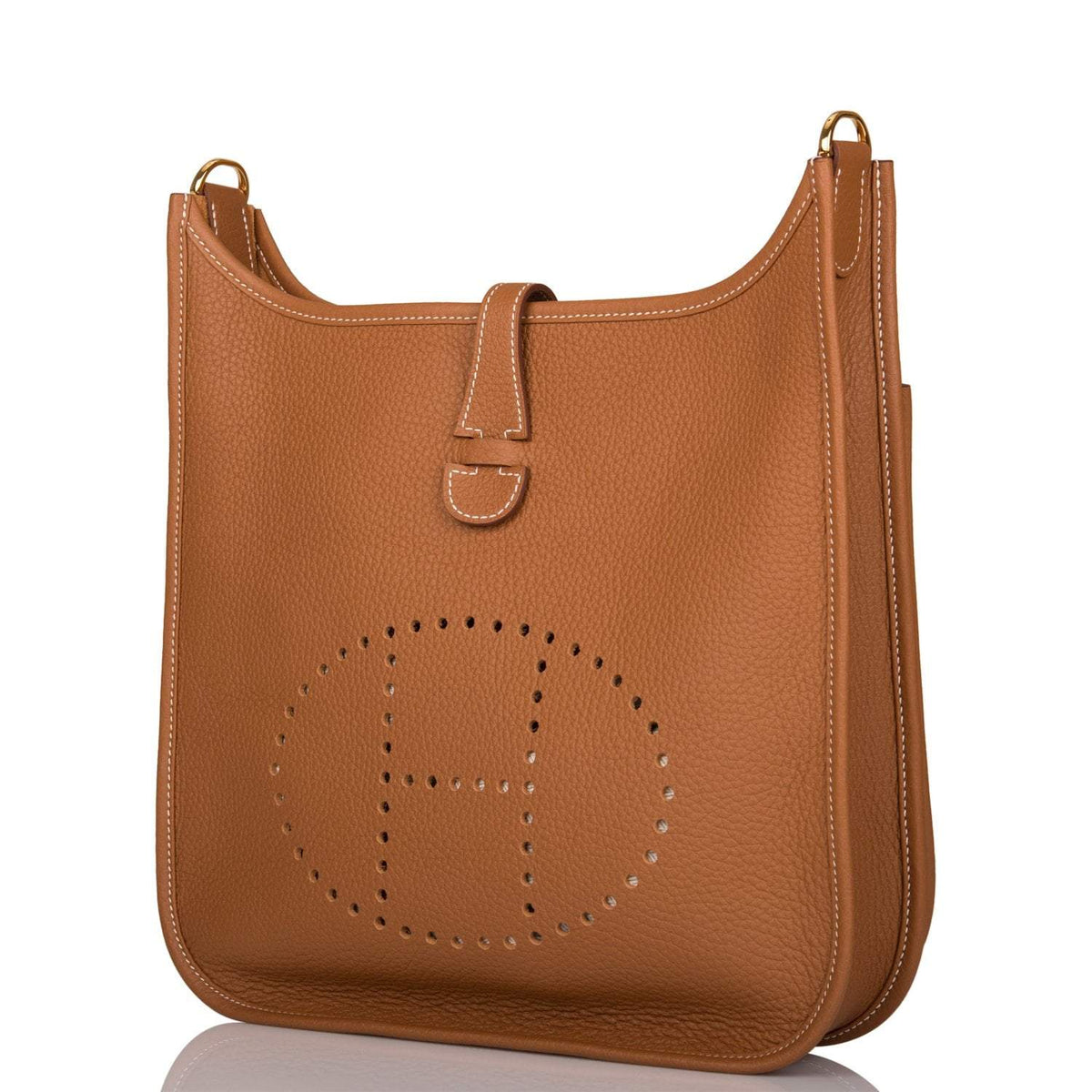 Hermes Gold Clemence Evelyne III PM Bag Gold Hardware BagAg