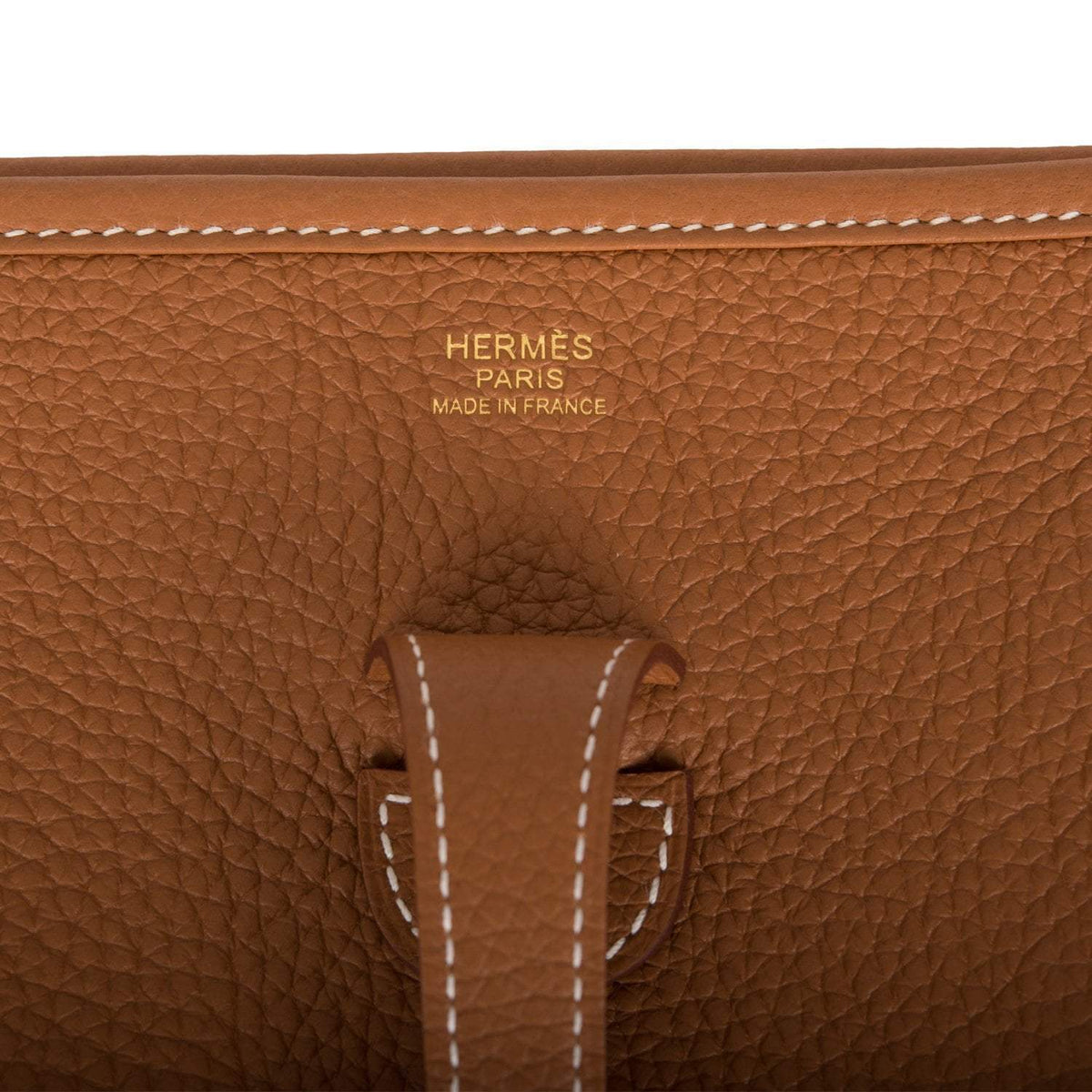 Hermes Gold Clemence Evelyne III PM Bag Gold Hardware BagAg