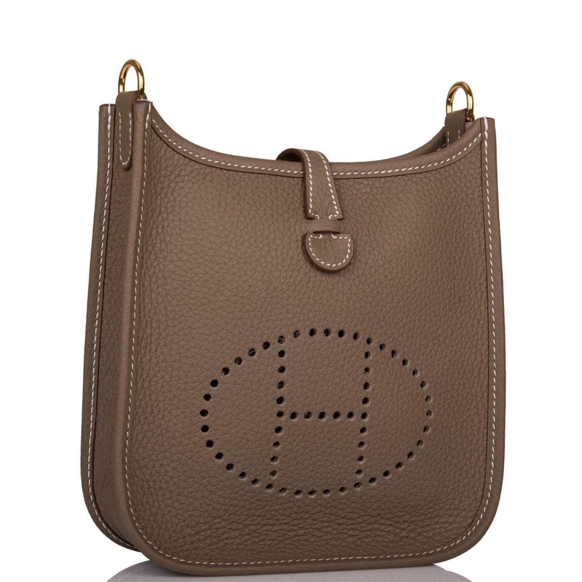 Hermes Evelyne TPM Etoupe Clemence Bag Gold Hardware Hermes