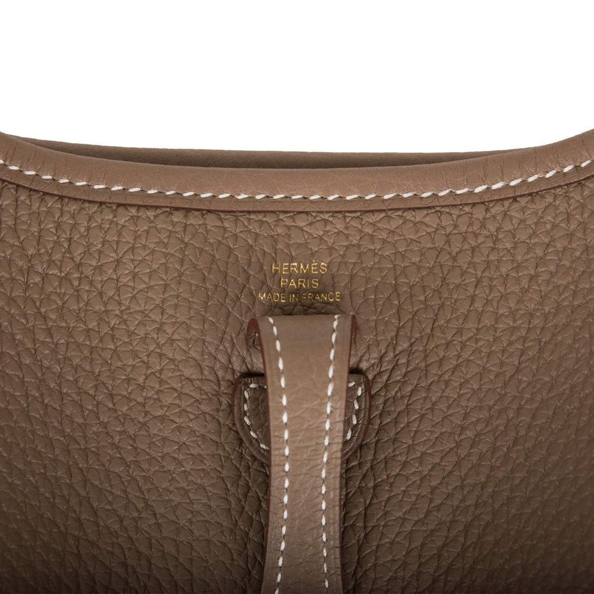 Hermes Evelyne TPM Etoupe Clemence Bag Gold Hardware Hermes
