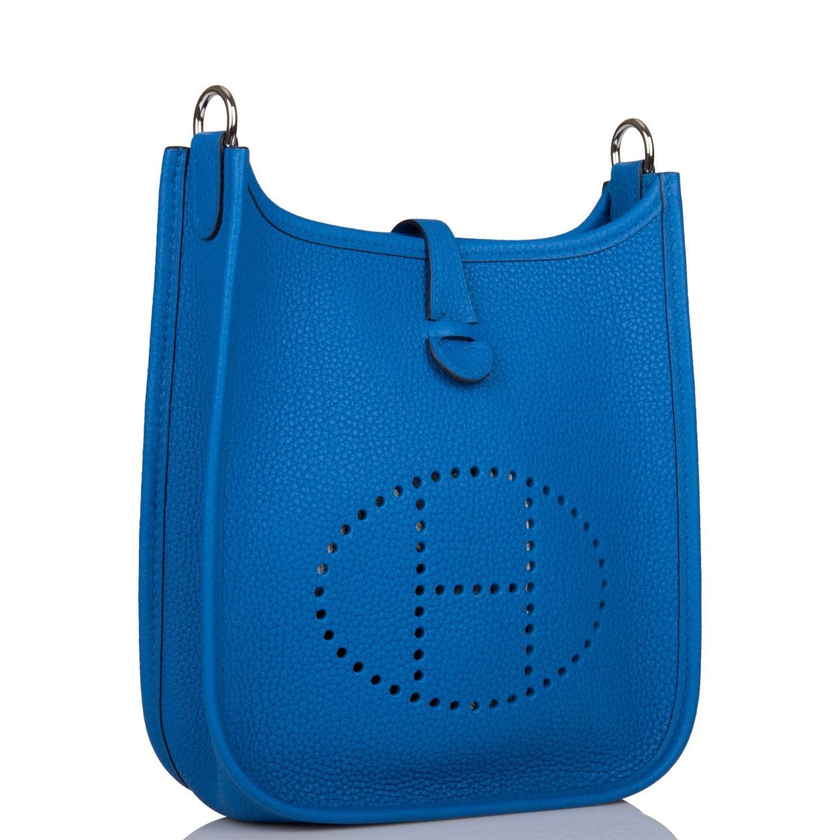 Hermes Bleu Zellige Clemence Evelyne TPM Bag Palladium Hardware BagAg