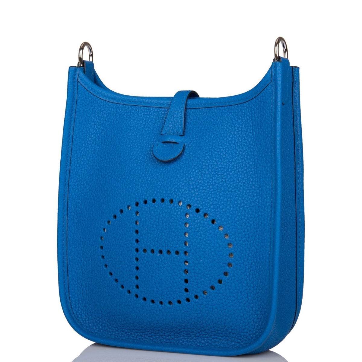 Hermes Bleu Zellige Clemence Evelyne TPM Bag Palladium Hardware BagAg