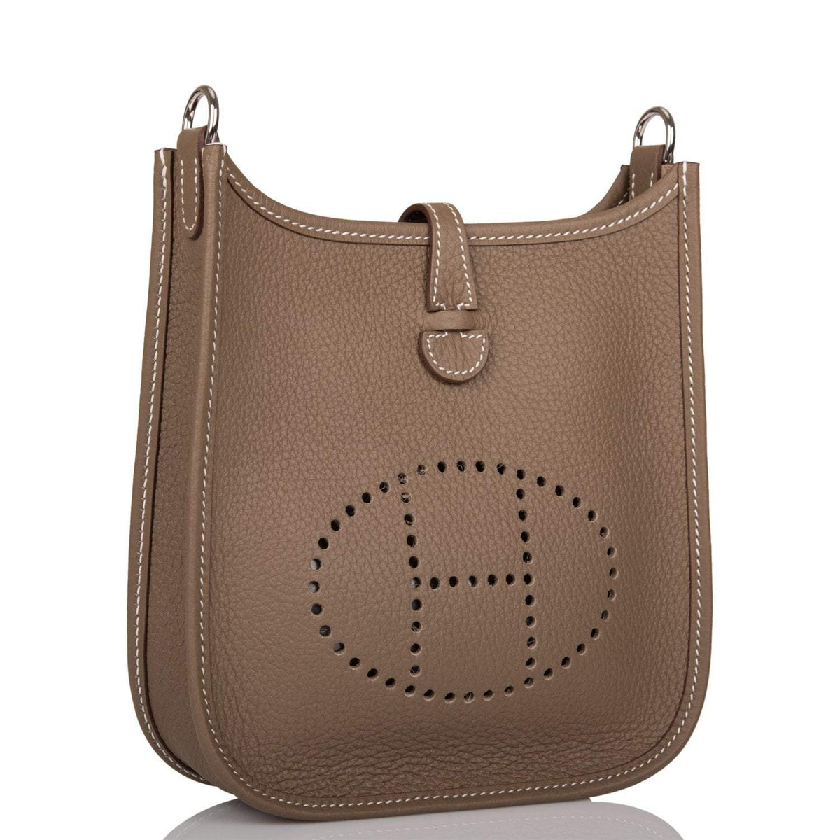 Hermes Evelyne TPM Etoupe Clemence Bag Palladium Hardware Hermes