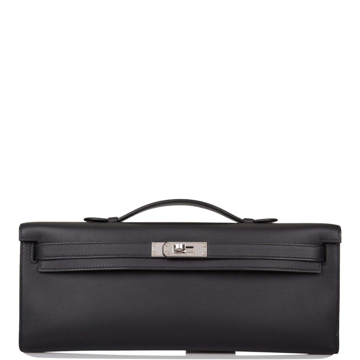 Hermes Black Swift Kelly Cut Palladium Hardware BagAg