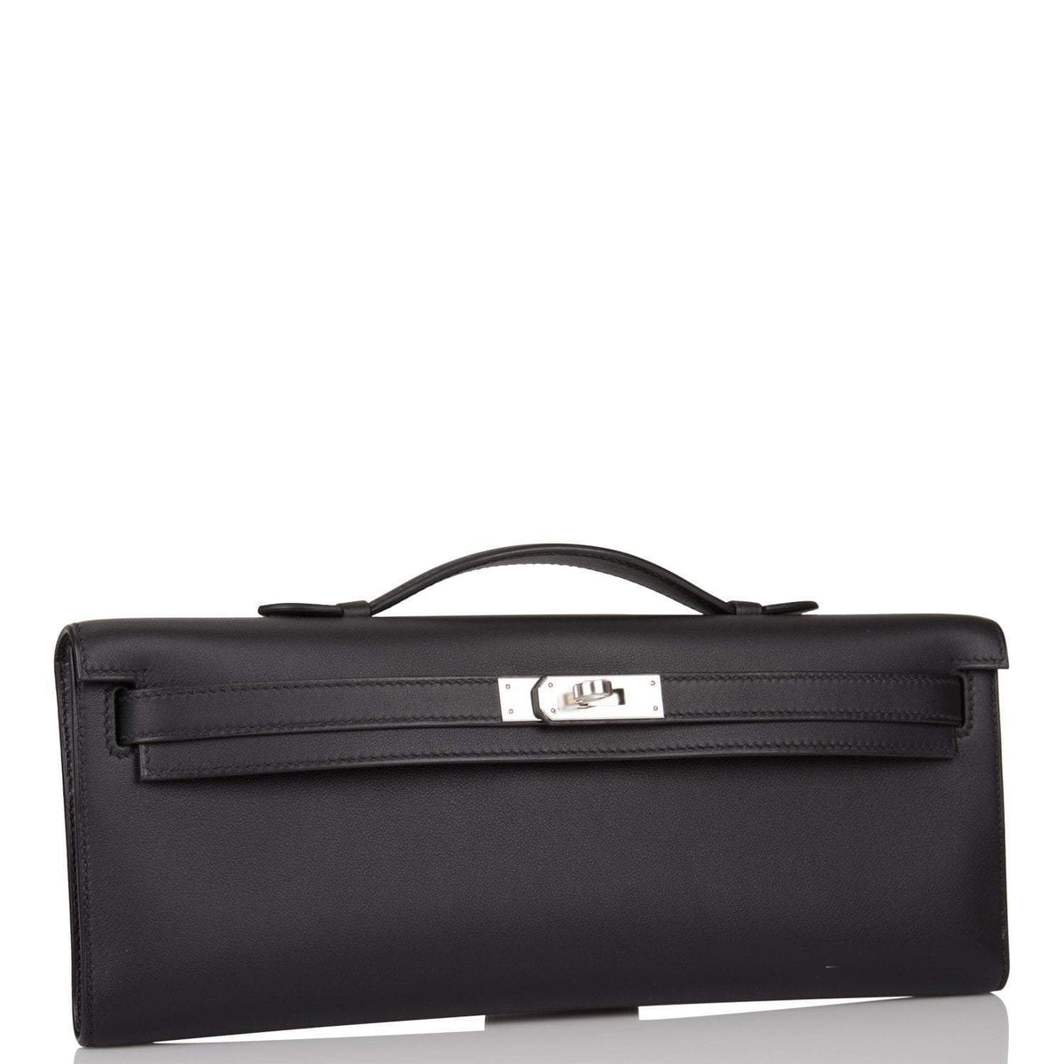 Hermes Black Swift Kelly Cut Palladium Hardware BagAg