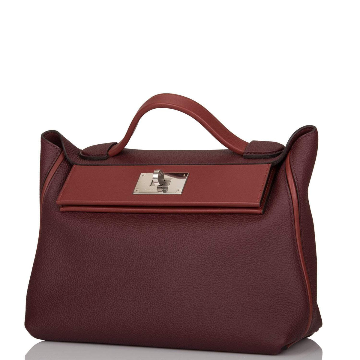 Hermes Bordeaux and Rouge H 24/24 Bag 29cm Palladium Hardware BagAg