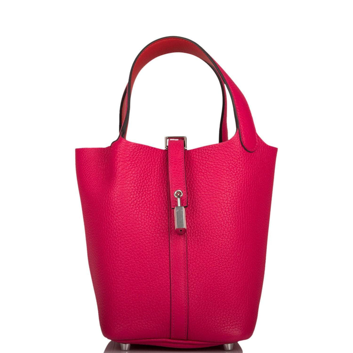 Hermes Rose Mexico Clemence Picotin Lock 18cm Palladium Hardware BagAg