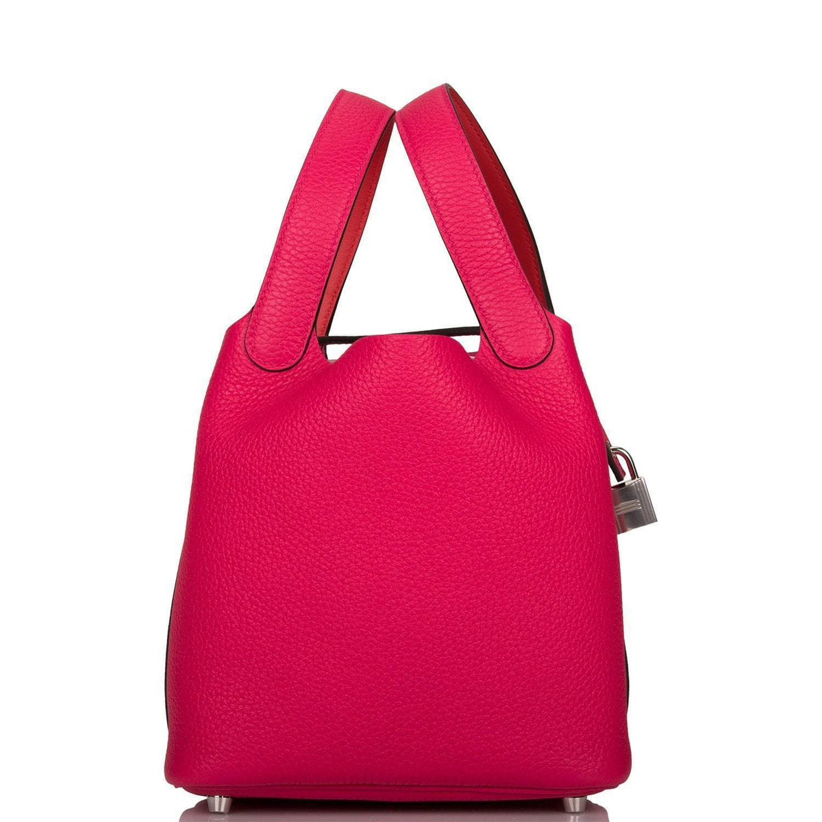 Hermes Rose Mexico Clemence Picotin Lock 18cm Palladium Hardware BagAg