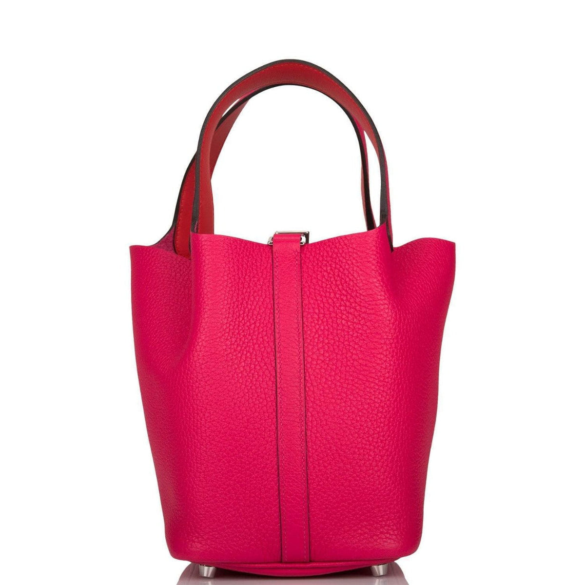 Hermes Rose Mexico Clemence Picotin Lock 18cm Palladium Hardware BagAg