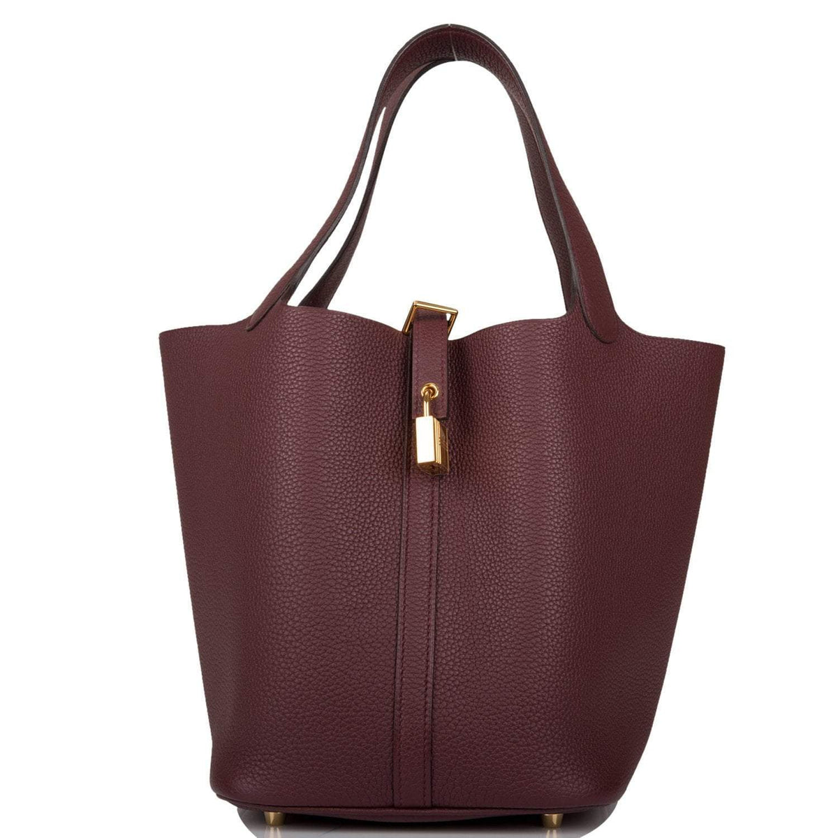 Hermes Bordeaux Maurice Picotin Lock 22cm Gold Hardware BagAg