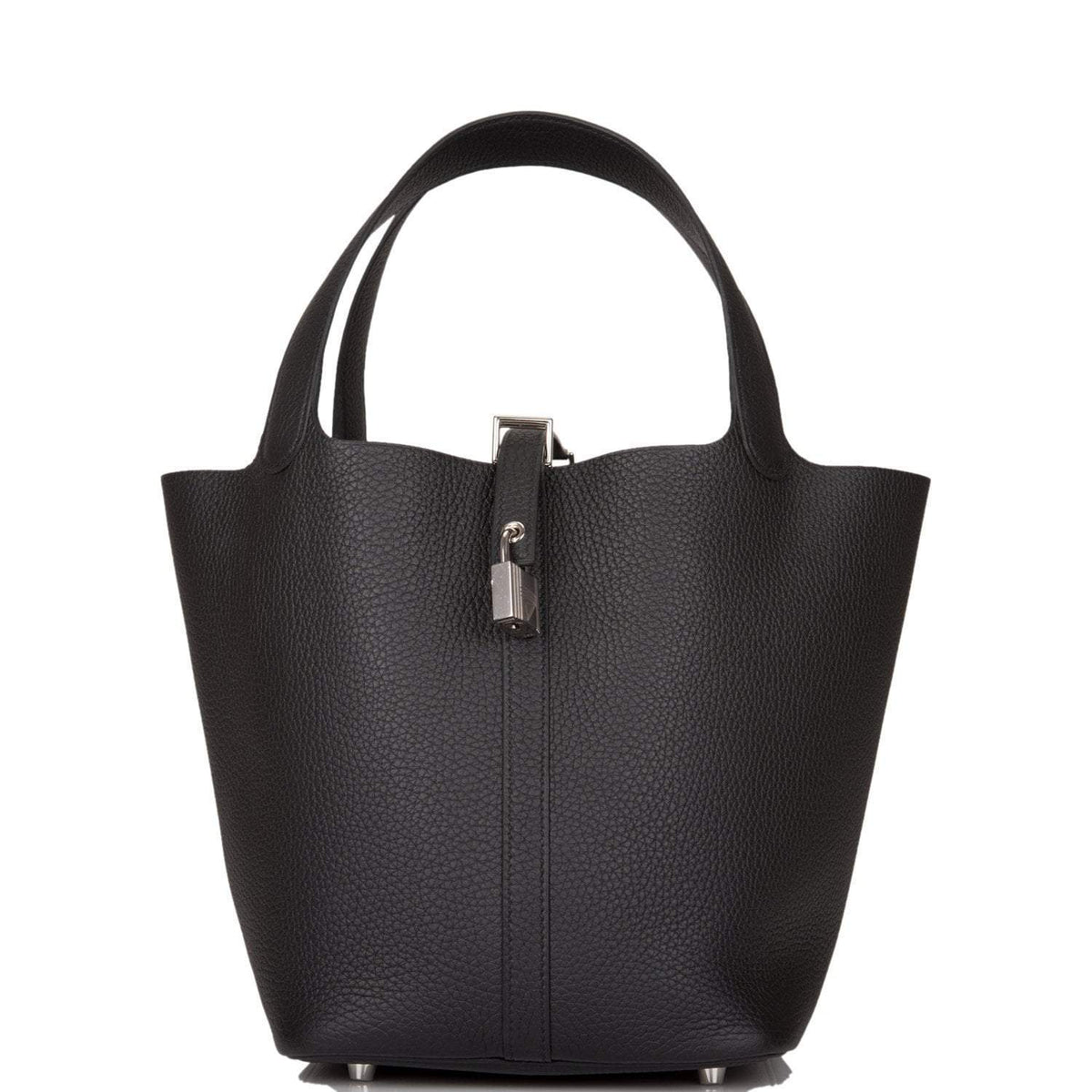 Hermes Black Clemence Picotin Lock 22cm Palladium Hardware BagAg
