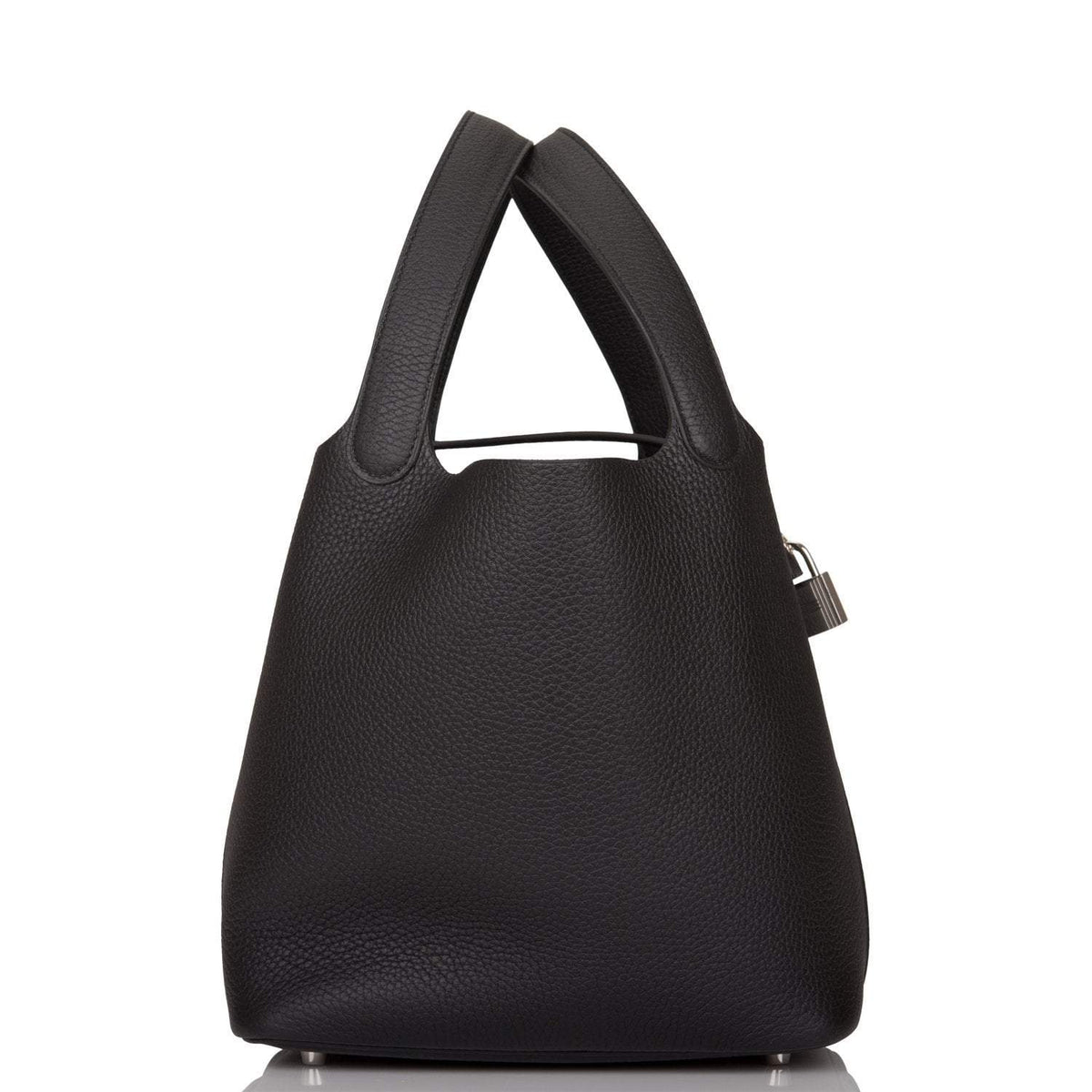 Hermes Black Clemence Picotin Lock 22cm Palladium Hardware BagAg