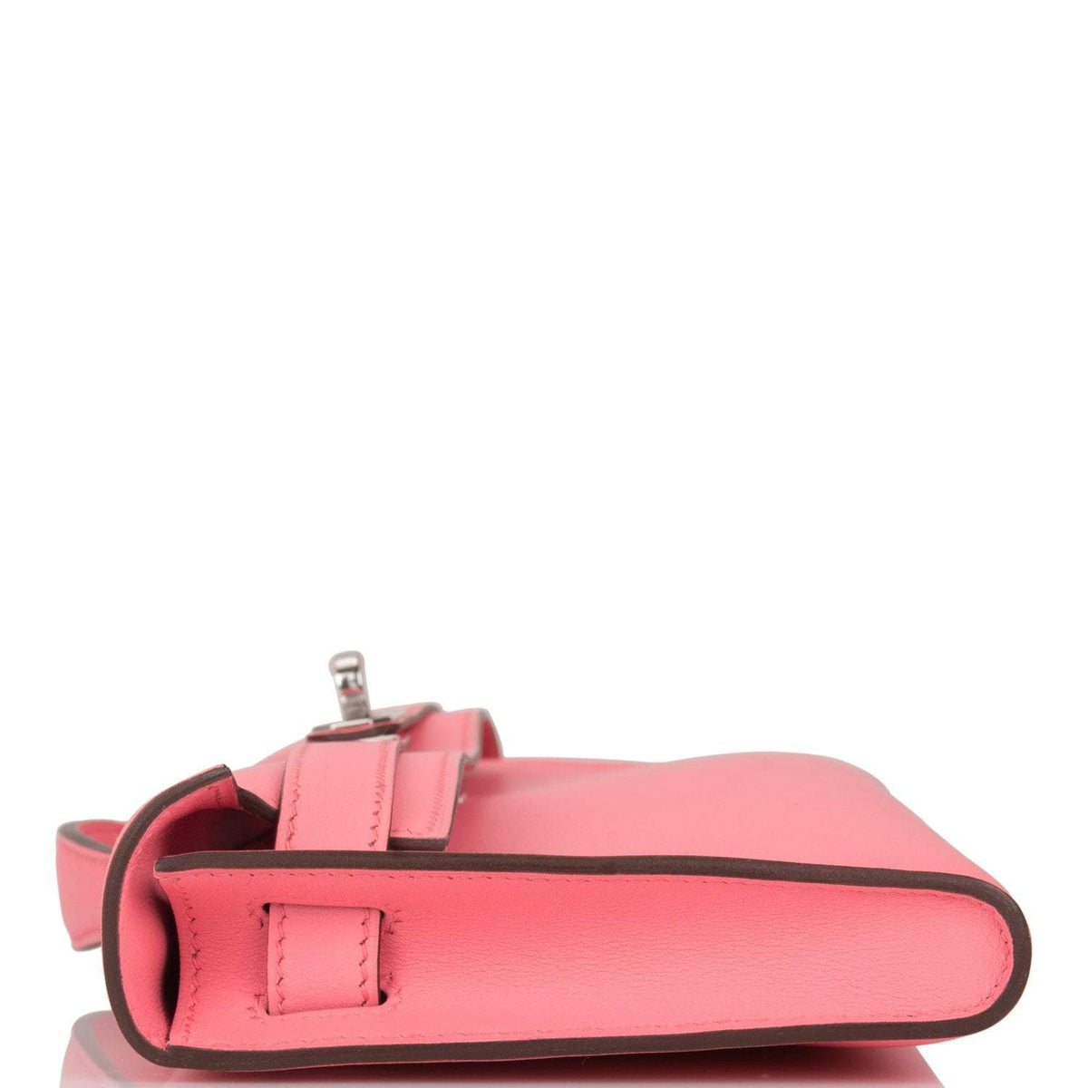 Hermes Rose D'ete Swift Kelly Cut Palladium Hardware Crowned Bag