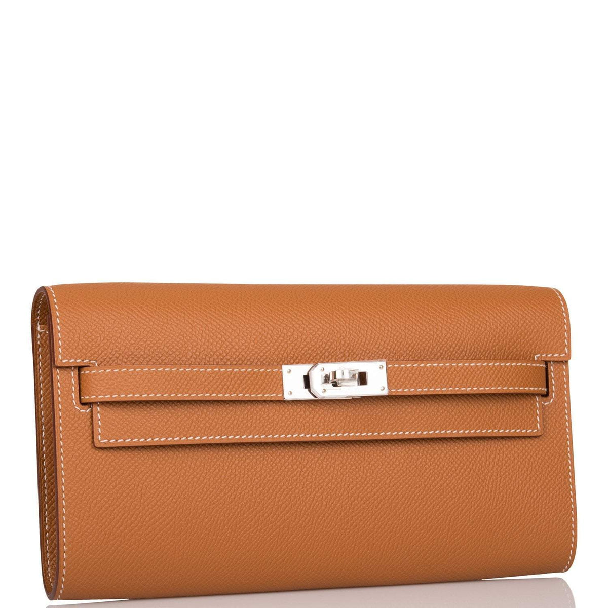 Hermes Gold Epsom Kelly Wallet To Go Palladium Hardware BagAg