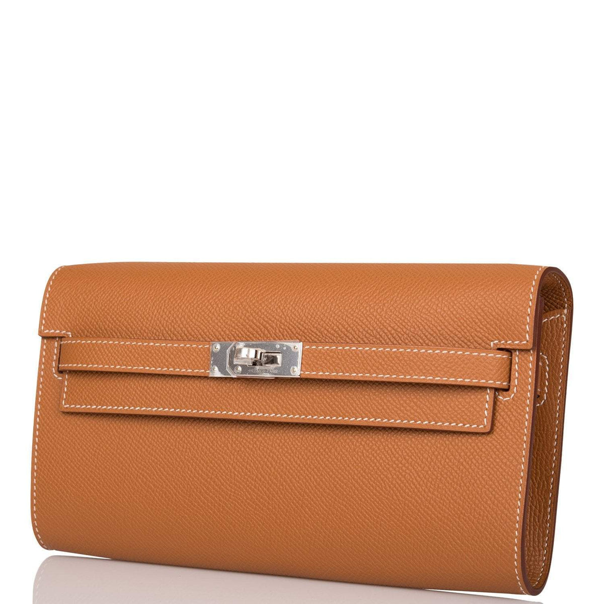 Hermes Gold Epsom Kelly Wallet To Go Palladium Hardware BagAg
