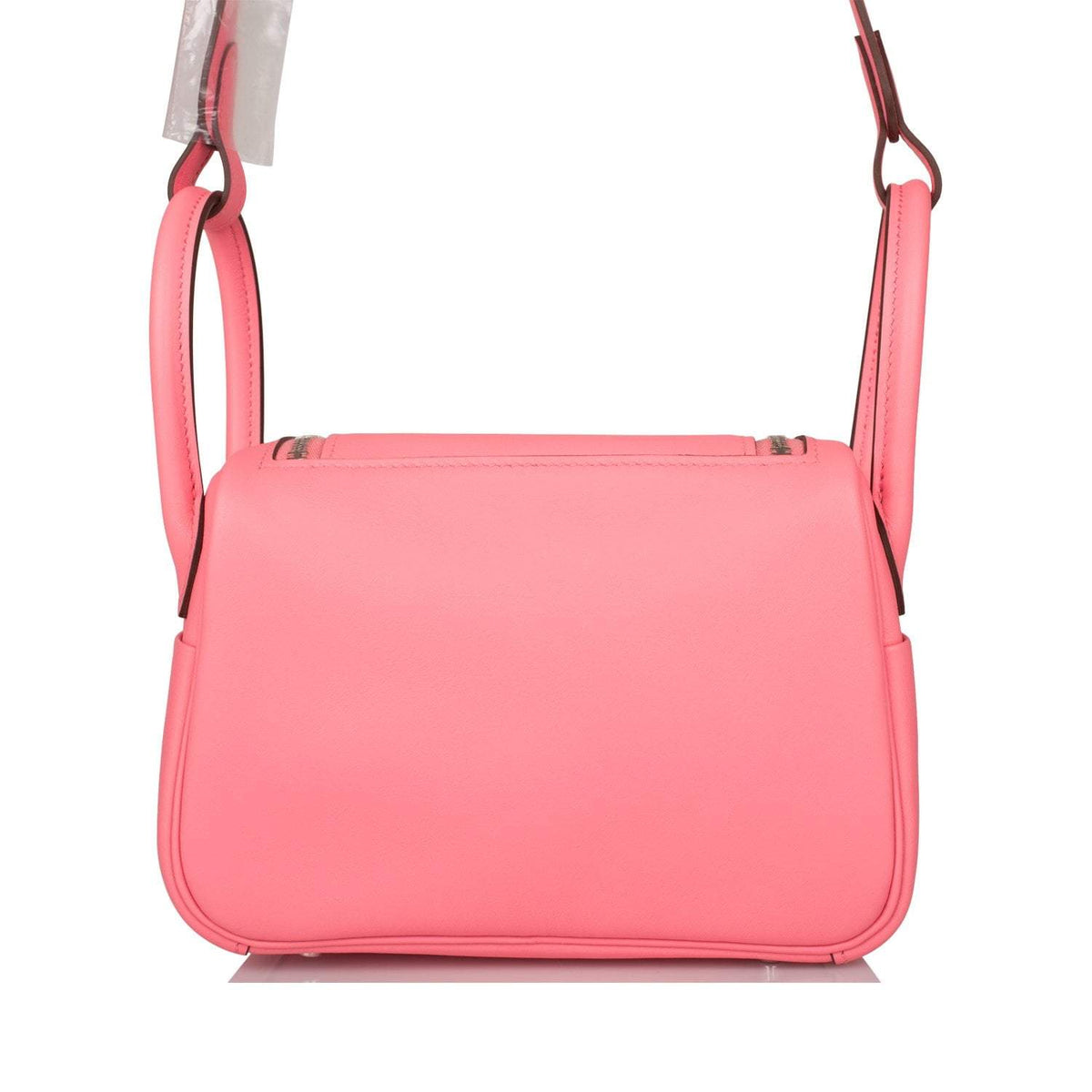 Hermes Rose D'Ete Swift Mini Lindy Palladium Hardware Crowned Bag
