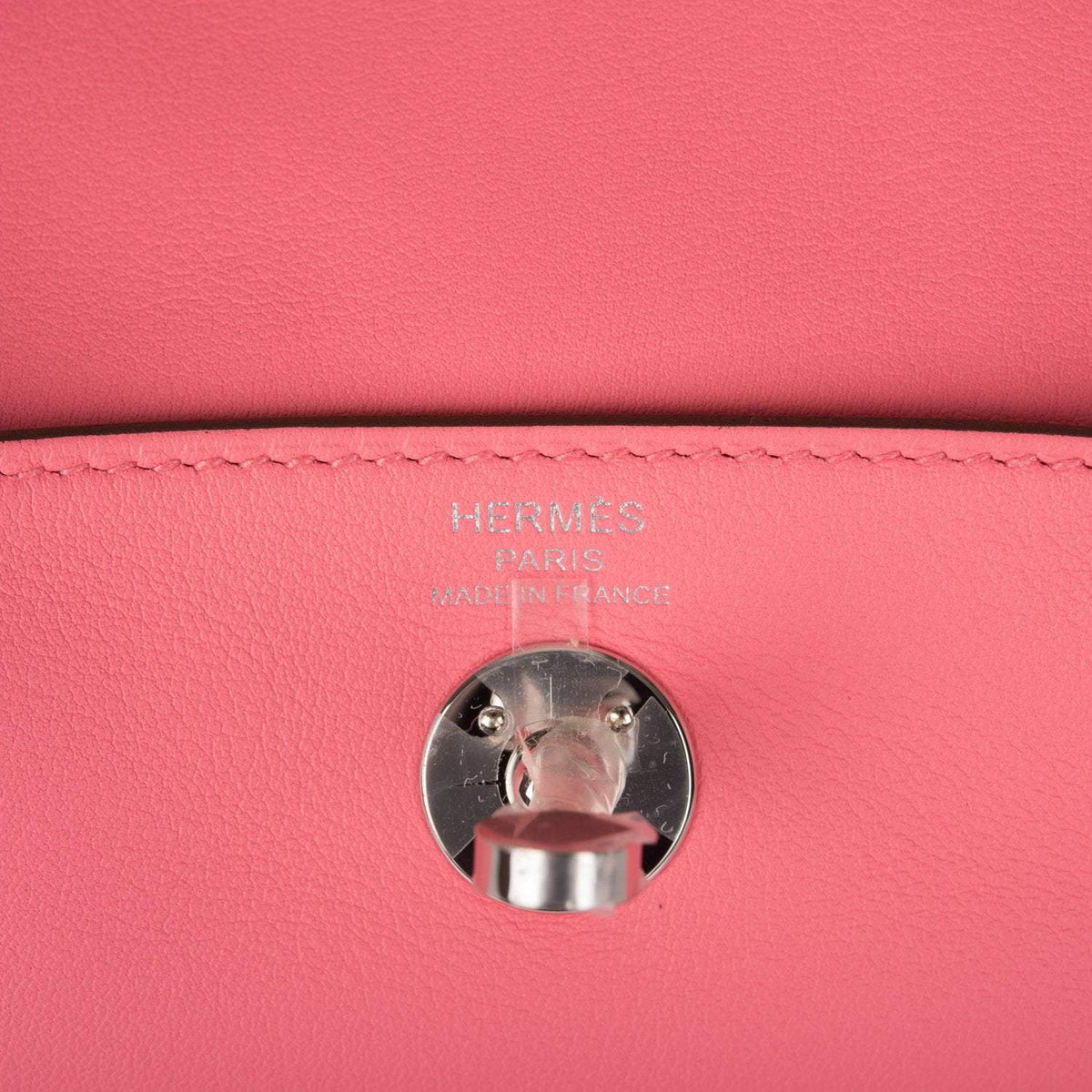 Hermes Rose D'Ete Swift Mini Lindy Palladium Hardware Crowned Bag