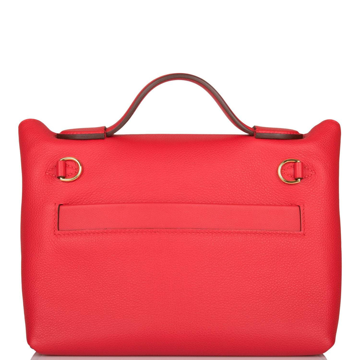 Hermes Rouge de Coeur Evercolor and Swift Mini 24/24 Bag Gold Hardware Crowned Bag