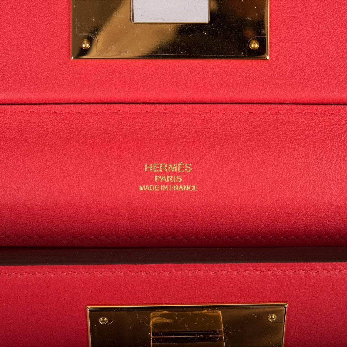Hermes Rouge de Coeur Evercolor and Swift Mini 24/24 Bag Gold Hardware Crowned Bag