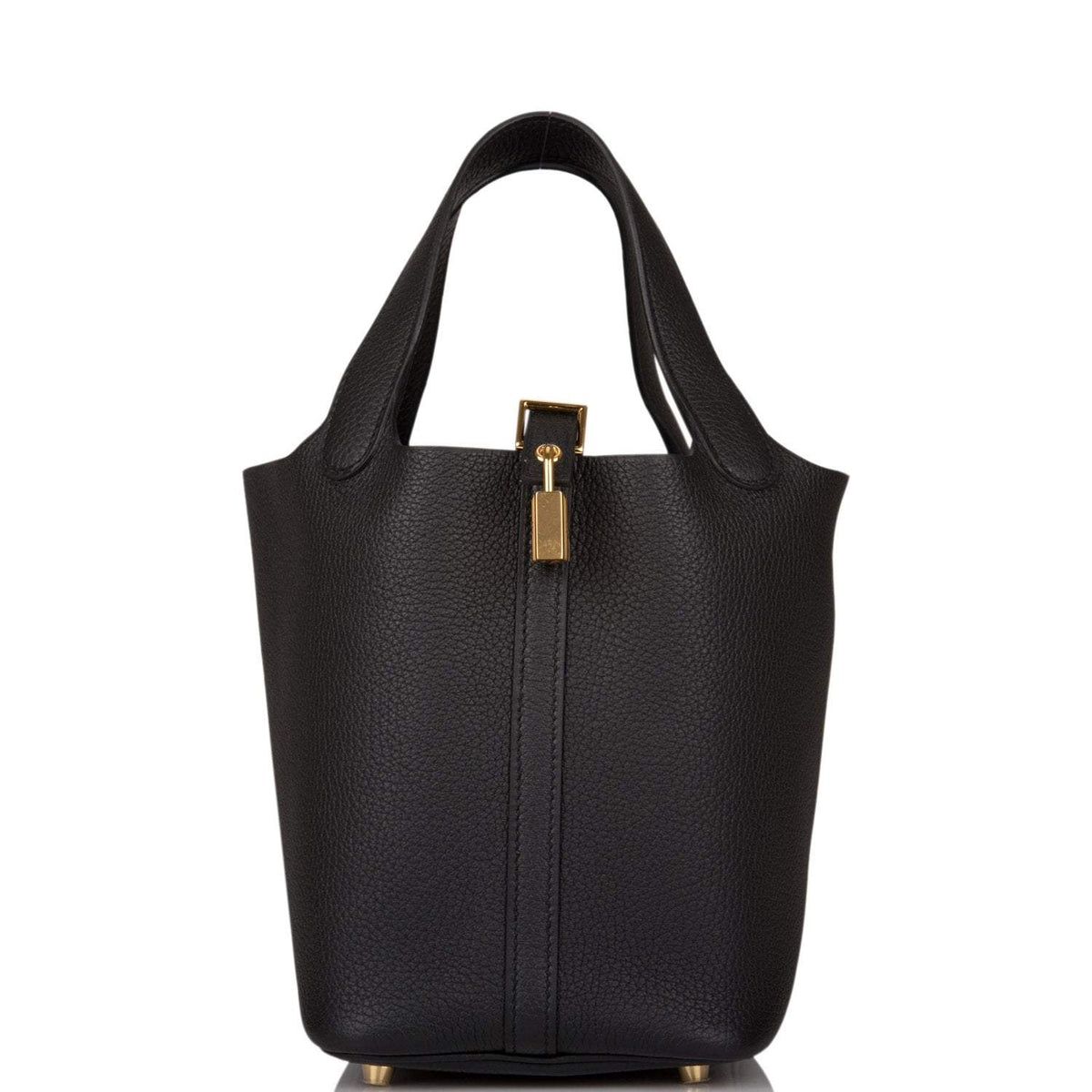 Hermes Black Clemence Picotin Lock 18cm Gold Hardware Hermes