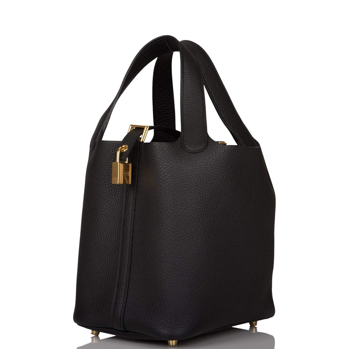 Hermes Black Clemence Picotin Lock 18cm Gold Hardware Hermes