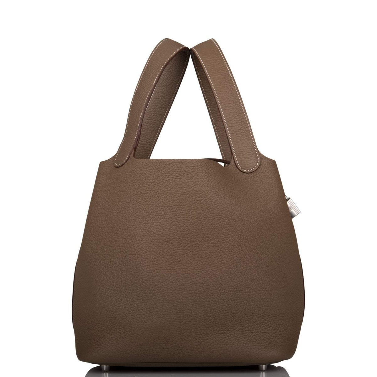 Hermes Etoupe Clemence Picotin Lock 22cm Palladium Hardware BagAg