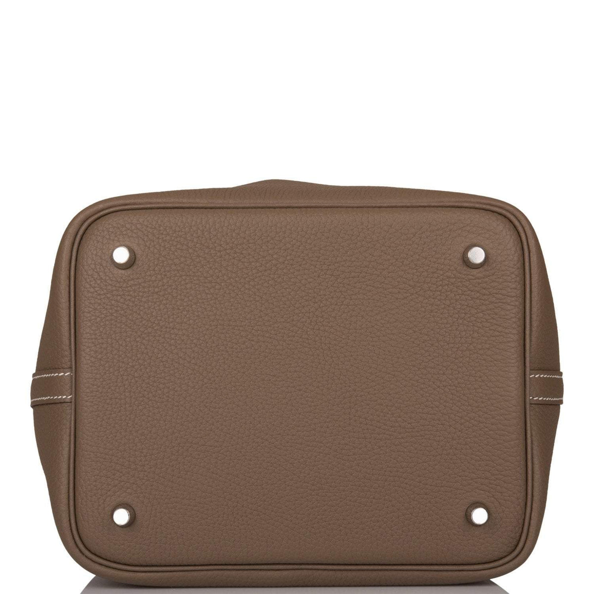 Hermes Etoupe Clemence Picotin Lock 22cm Palladium Hardware BagAg