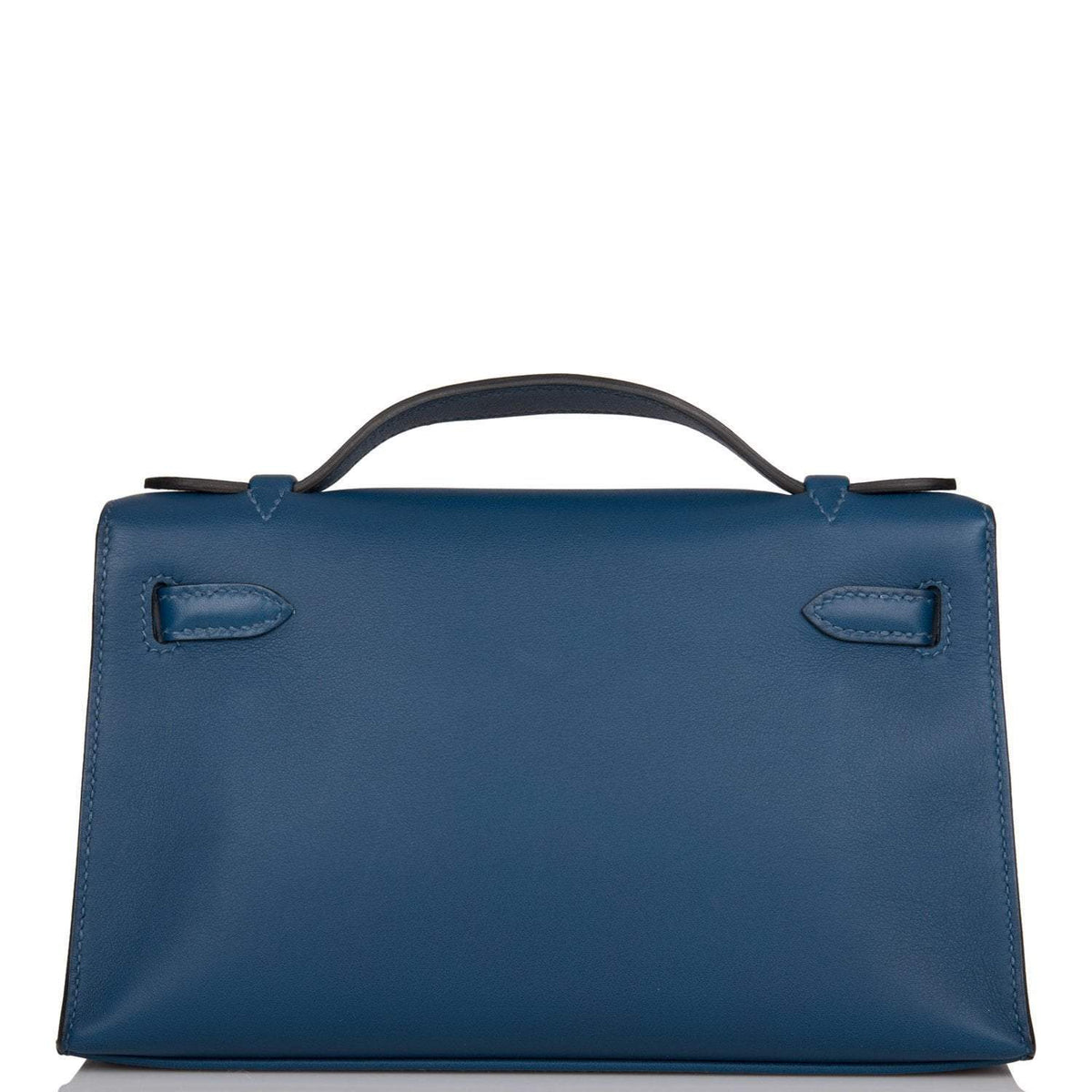 Hermes Deep Blue Swift Mini Kelly Pochette Gold Hardware BagAg