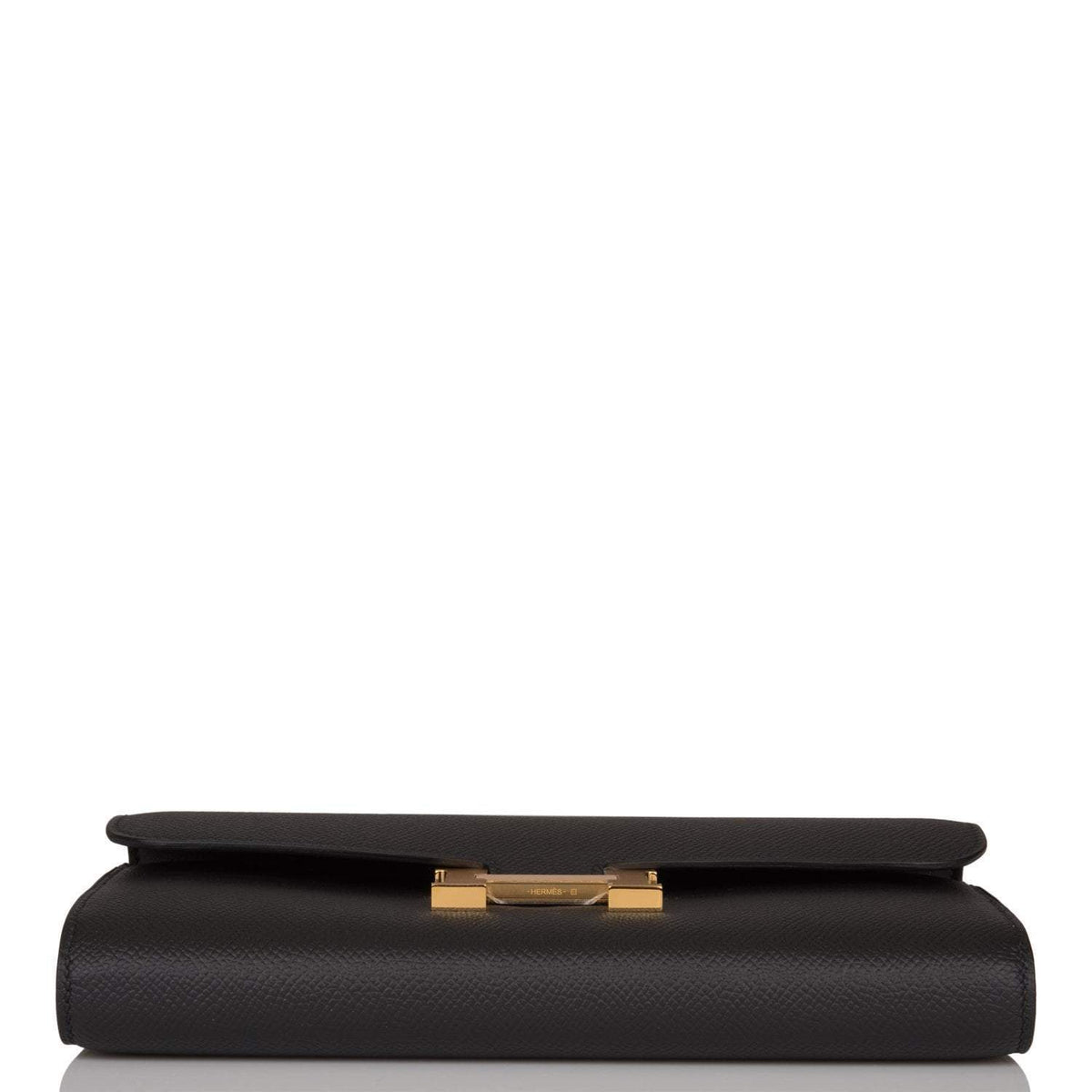 Hermes Black Epsom Constance Wallet To Go Gold Hardware BagAg