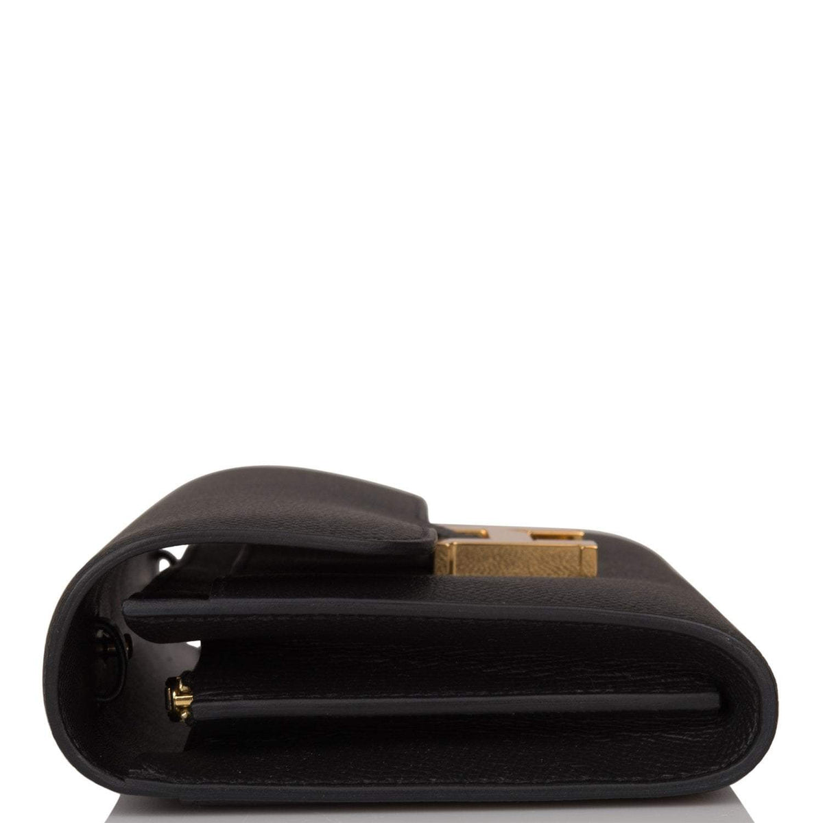Hermes Black Epsom Constance Wallet To Go Gold Hardware BagAg