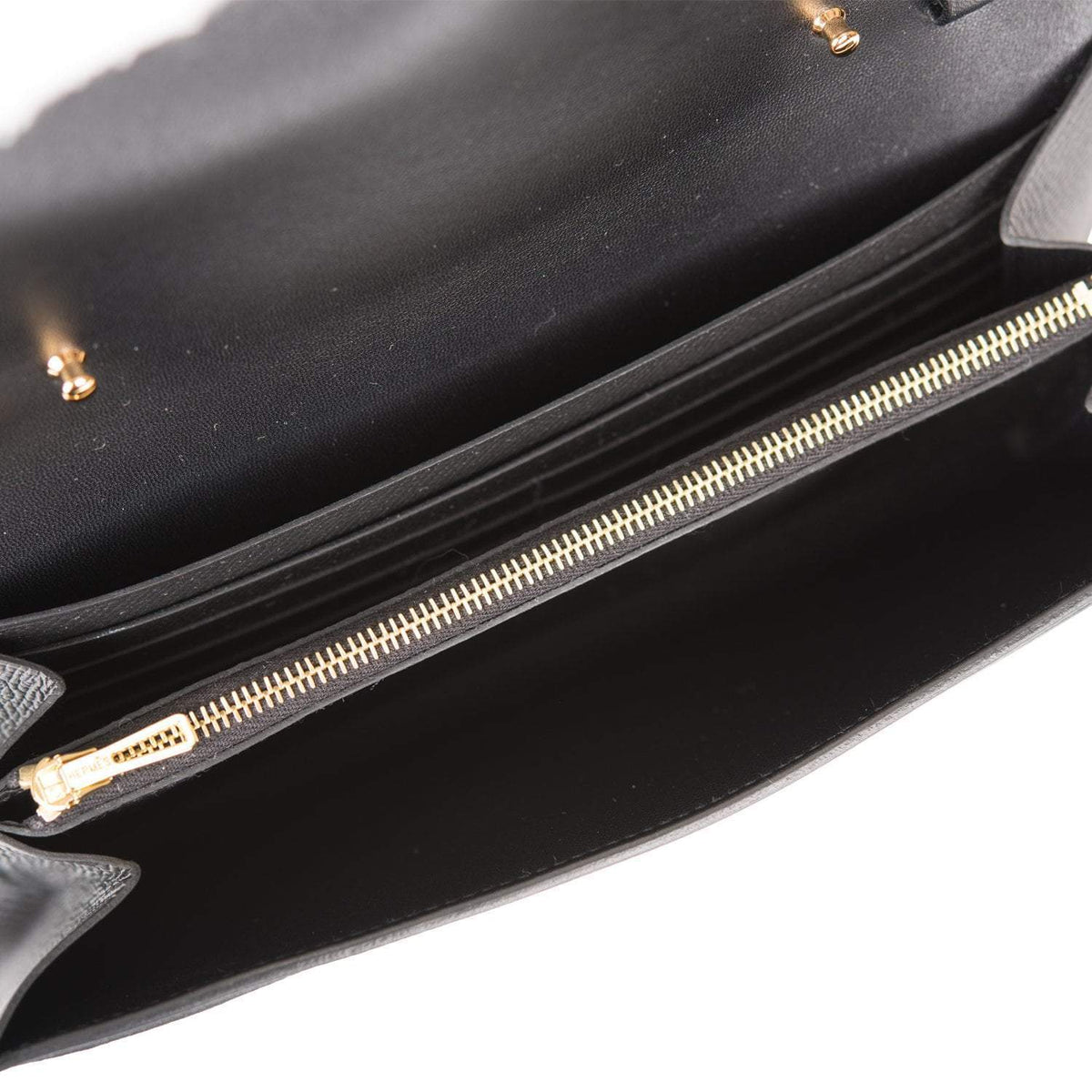 Hermes Black Epsom Constance Wallet To Go Gold Hardware BagAg